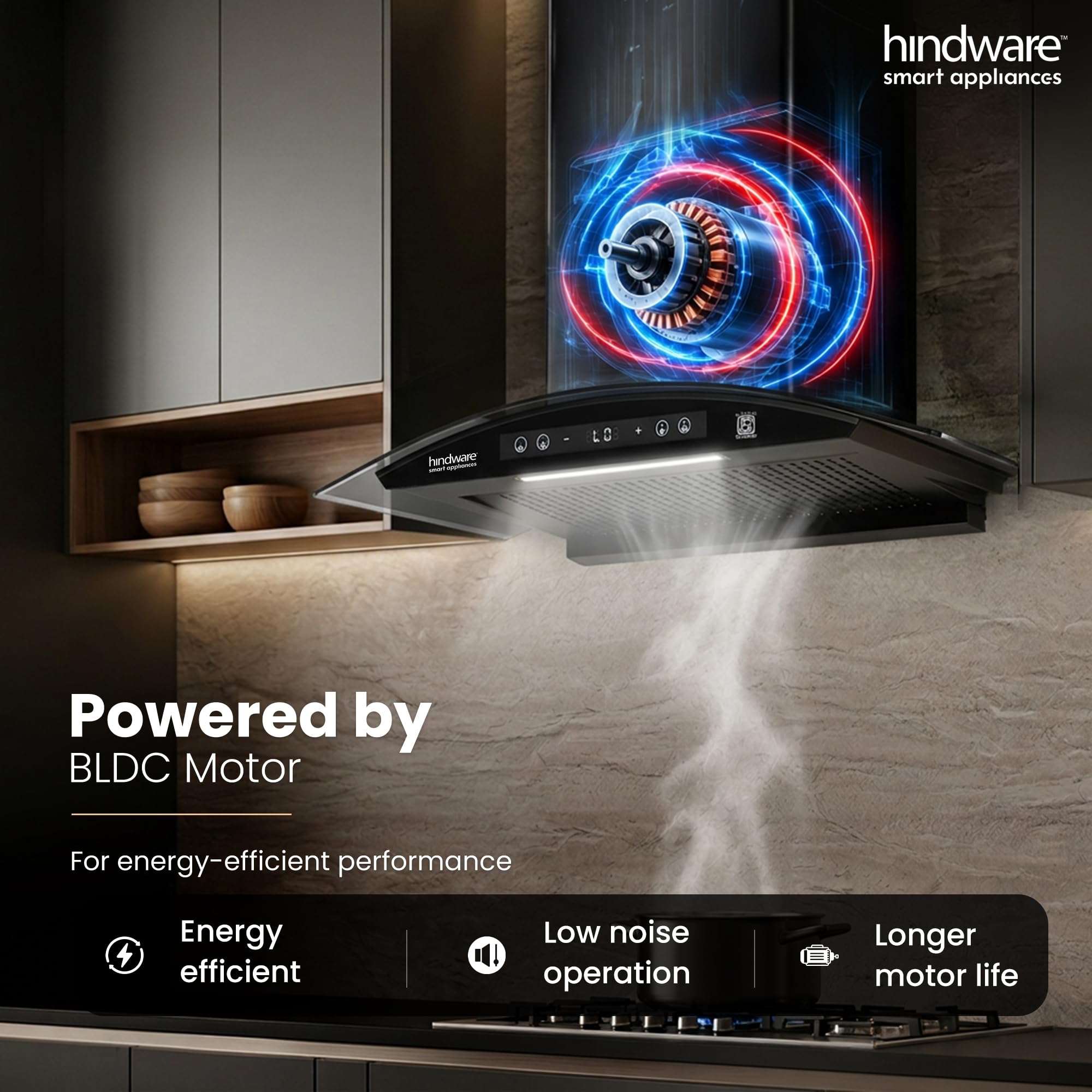 Hindware Amyra Kitchen Chimney - Filterless & Smart -3