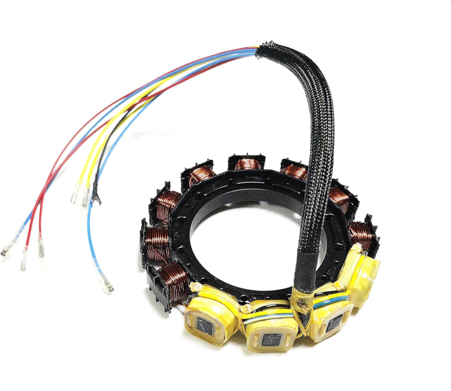 Stator for Mercury 174-9873-16 Outboard 135 150 175 210 HP SportJet 18-5867 398-9873A39 9873A3 9873A4 2-Stroke 6-Cylinder 16-AMP XR2 XR4 CARB M2 2.5 L