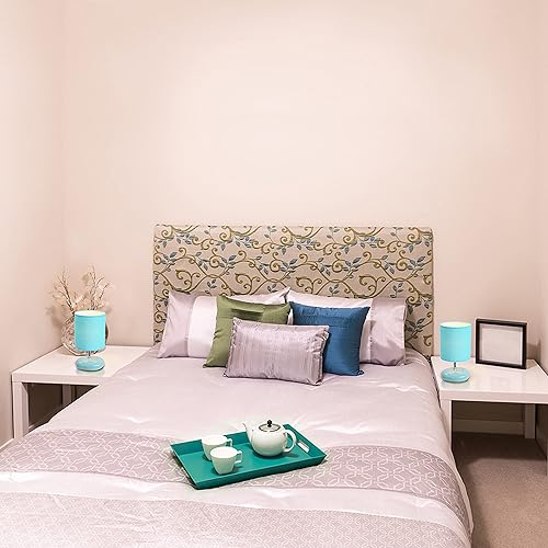 Miniatura 4 de Simple Designs LT2005-BLU-2PK Stonies - Juego de 2 lámparas de mesa con aspecto de piedra pequeña, color azul