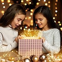 Vista 4 de Tuanse 100 Pack Led Fairy Lights Battery Operated String Light 9.8FT Waterproof Silver Wire Firefly Starry Moon Light 30Led for Mason Jars DIY