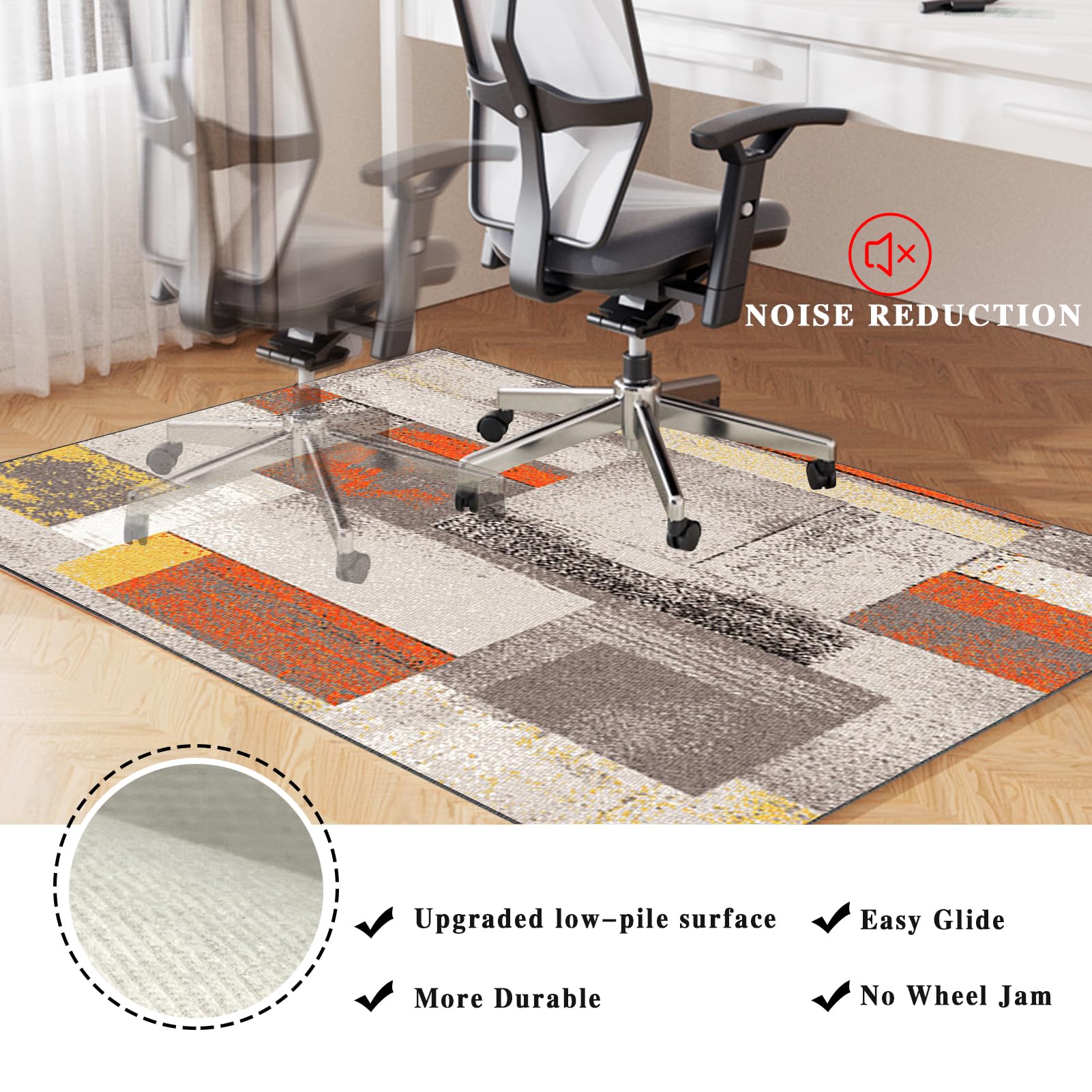 Tapis De Protection Pour Chaise De Bureau - 70x100 Cm, Antidérapant Et Réducteur De Bruit Pour Sols Durs
