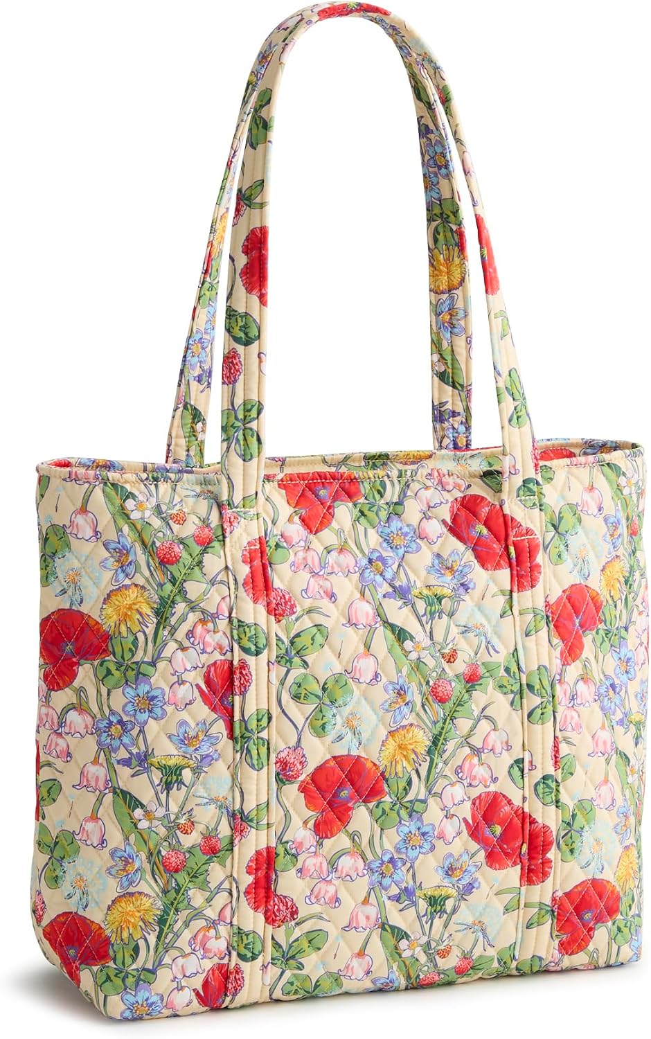 Vera Bradley Women's Premium Cotton Original Vera Tote Bag – Quilted Shoulder Purse