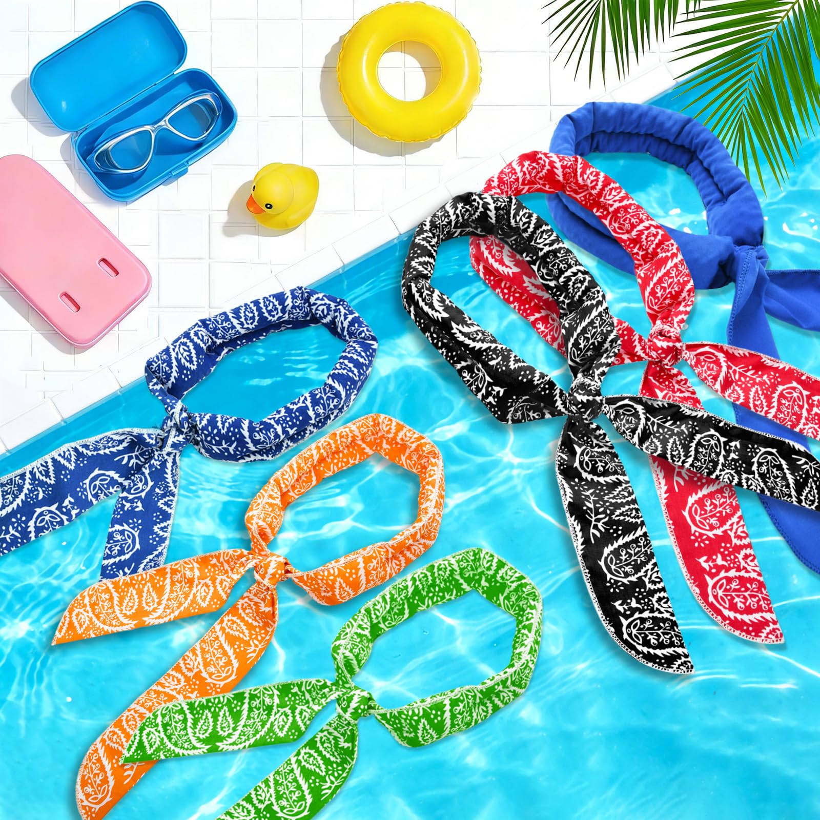 6 sztuk Chustka chłodząca Chustka Chłodząca Szyja, Chłodząca Bandana Przenośna Wielokrotnego Użytku Unisex Do Jazdy Na Rowerze Na Świeżym Powietrzu, Sport i Fitness