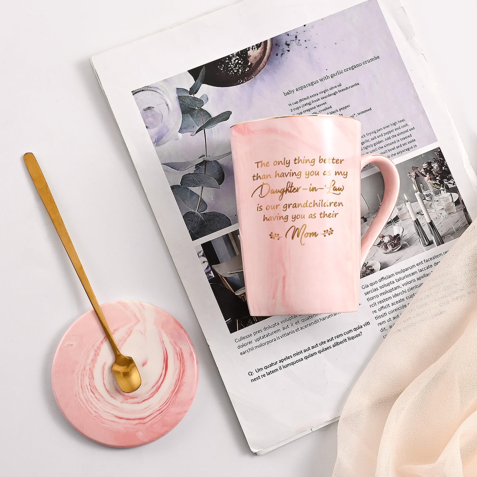 YHRJWN Mothers Day Gifts for Daughter in Law Gifts from Mother-In-Law, Daughter-in-Law Christmas Birthday Gift, 14Oz Pink