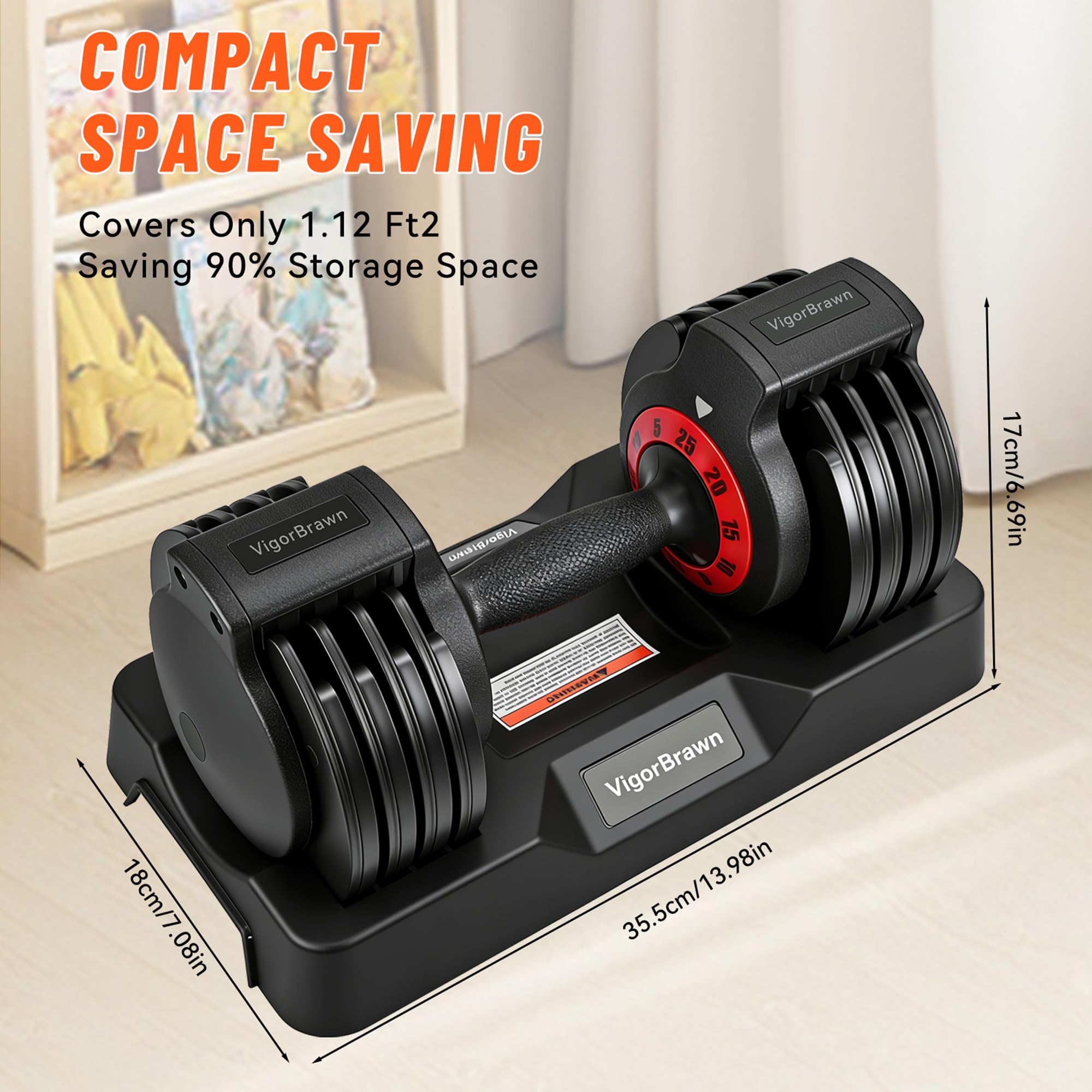 Adjustable Dumbbell Set Storage Case Included All Gender Home Gym Weights