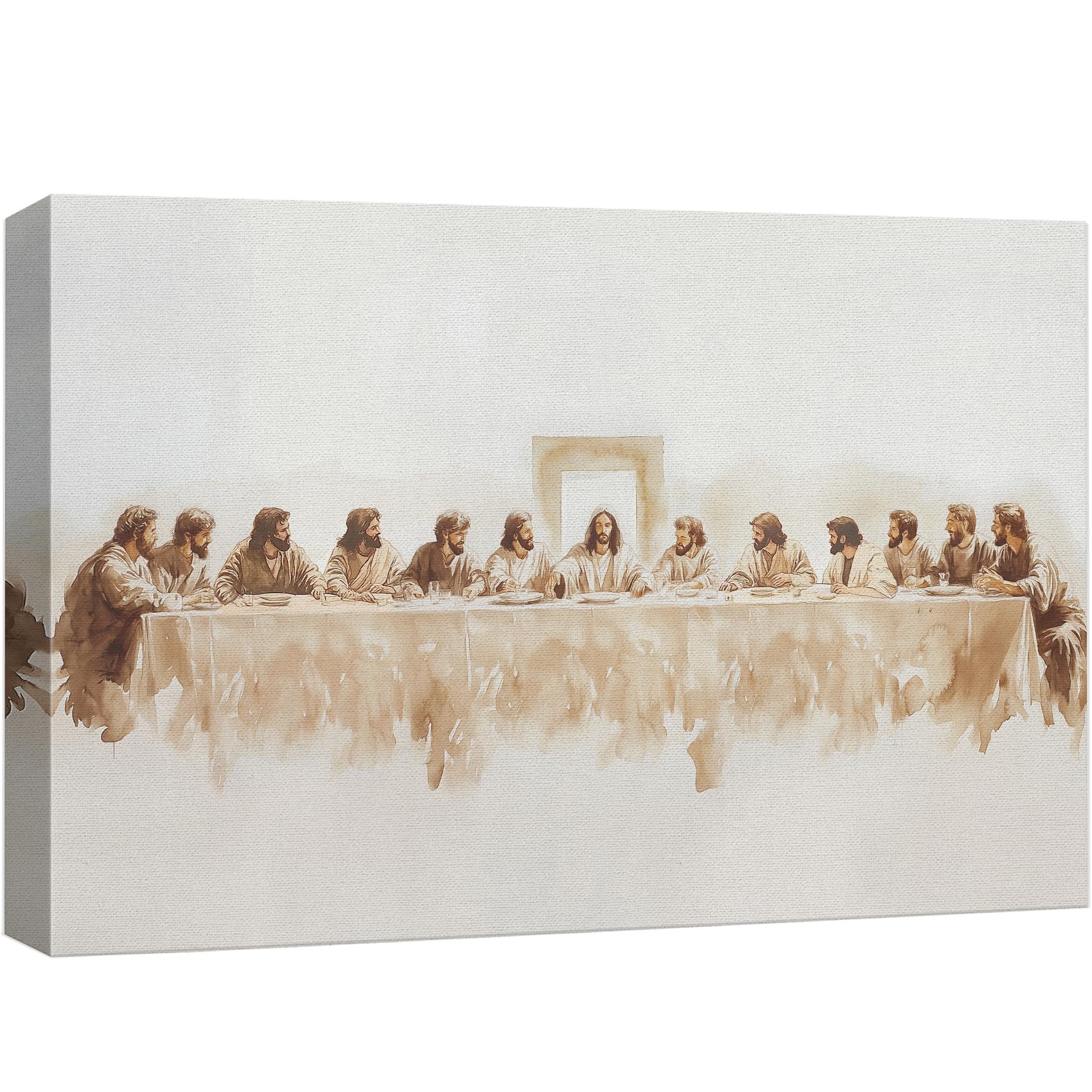 wall26 Canvas Print Wall Art Sacred Gathering Minimalist Sepia-Inspired Biblical Scene Illustrations Fine Art Traditional Colorful Dark for