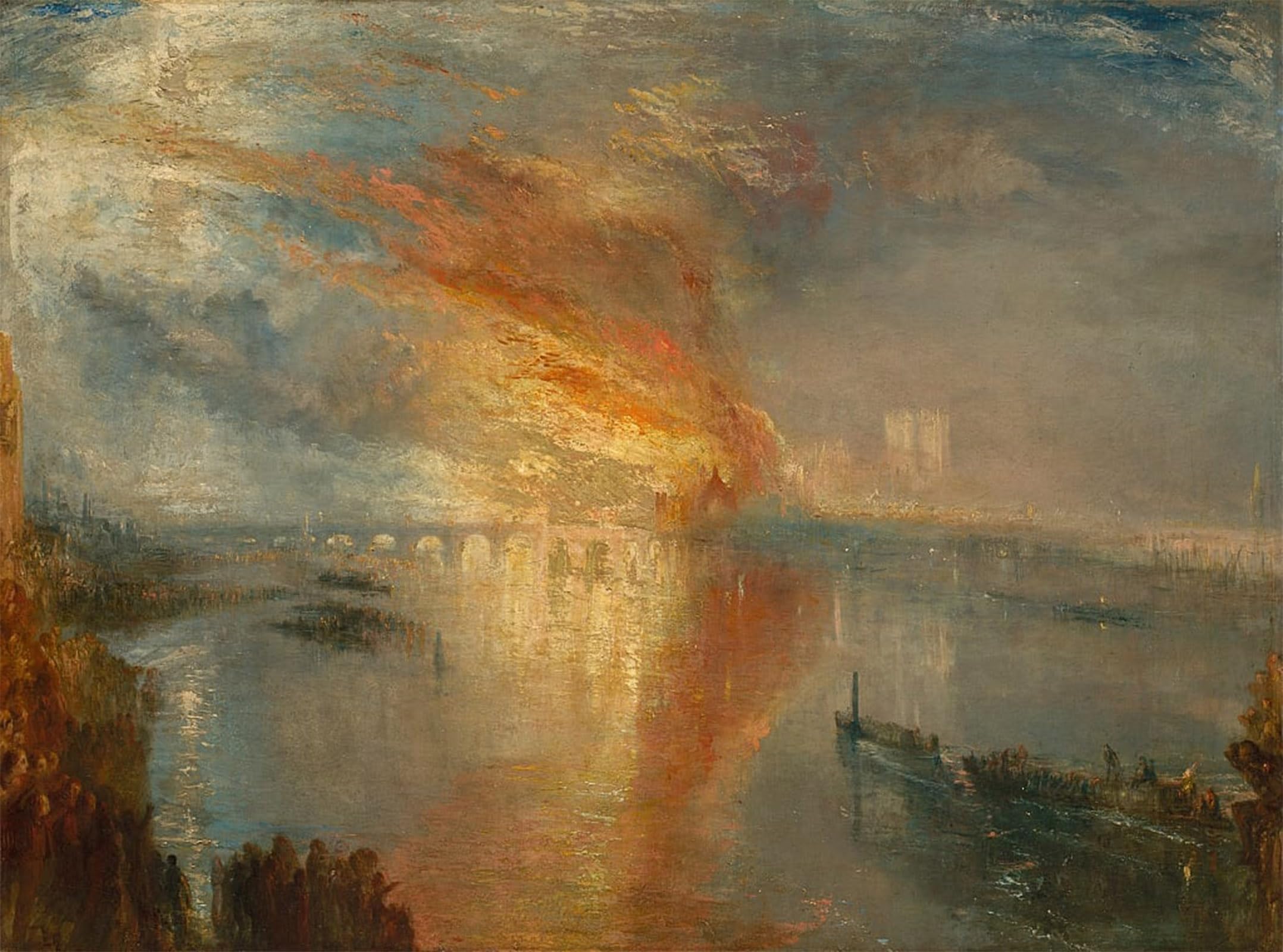 SERENDIPITP Aesthetic Poster Photo Wall Print Retro Picture the Burning of the Houses of Lords October by Mallord William Turner Modern Wall Artwork for Home Decor 60x90cm