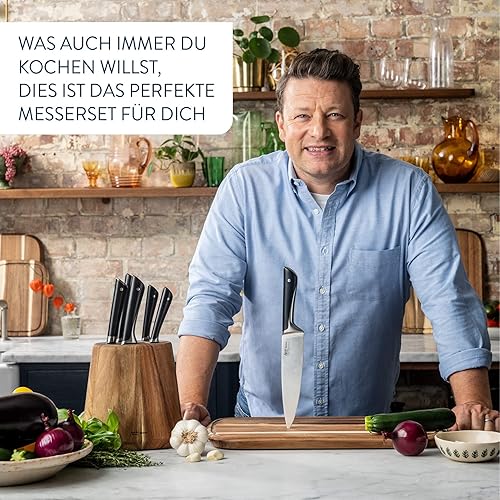 Miniatura 6 de Tefal Jamie Oliver Santoku K2671555, 6.5 in, acero inoxidable alemán, color negro