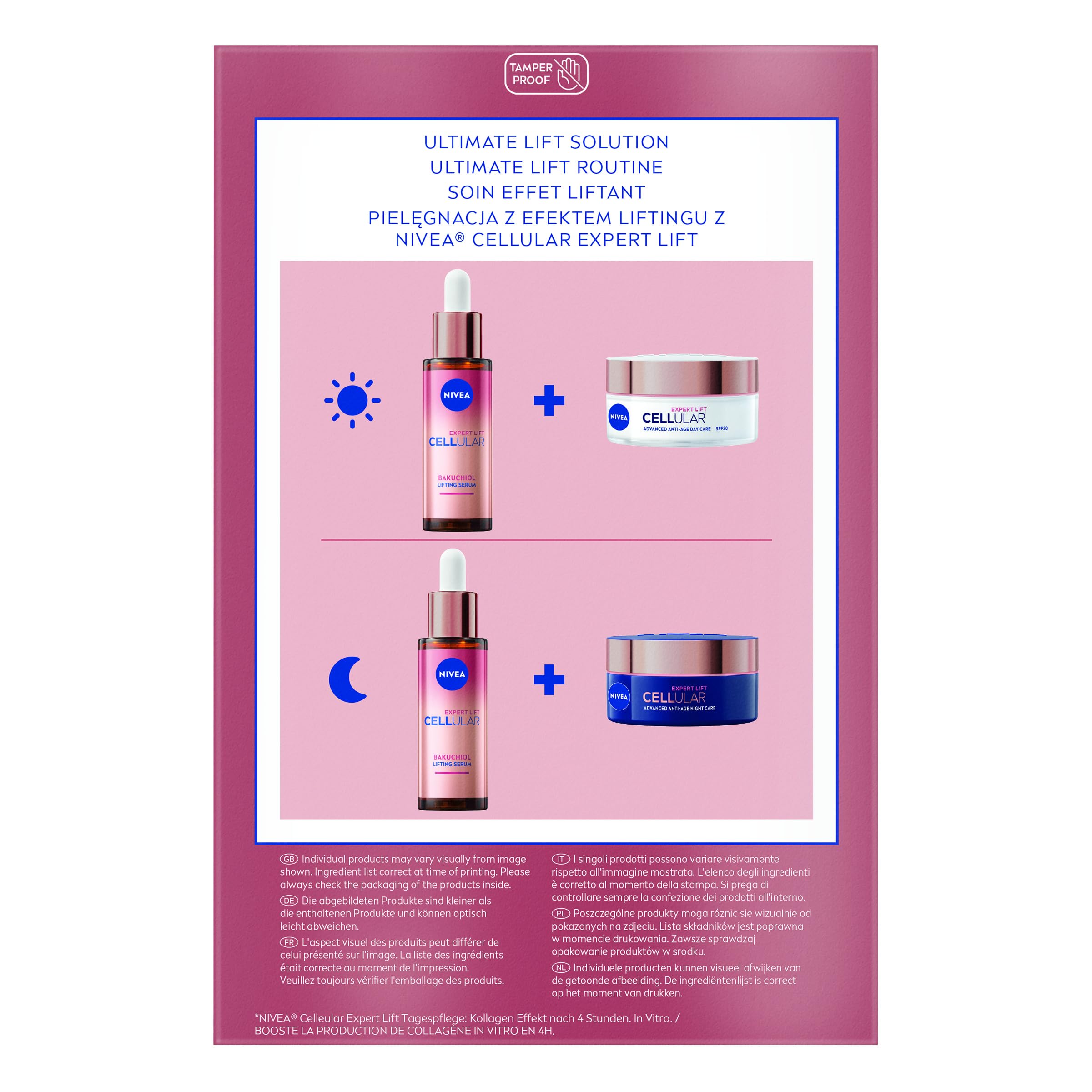 NIVEA CELLULAR Expert Lift Gesichtspflege Set, Tagespflege (50 ml), Nachtcreme (50 ml) & Lift Serum (30 ml), Pflegeset für ein straffes Hautbild & jünger aussehende Haut