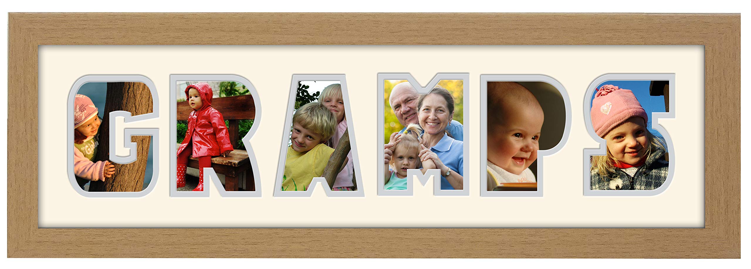 Photos In A Word Oak Finish Frame Cream Mount Grey Inside Gramps Photo Frame Word Photo Frame 1252-Cc (Oak Finish Frame Cream Mount Grey Inside)
