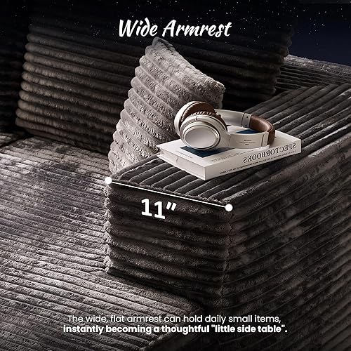 Miniatura 8 de ovios Sofá modular de nube para sala de estar, sofá modular sin hueso con piel de felpa, no requiere montaje, cómodo juego de sofás con espuma