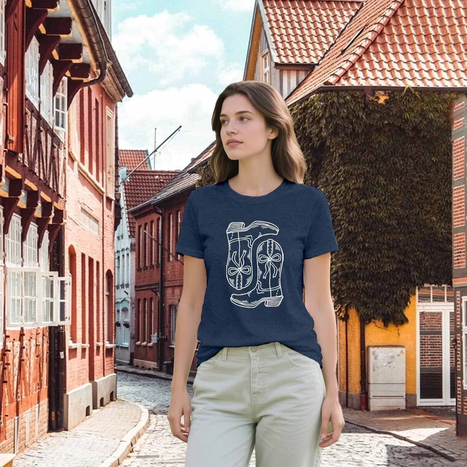 Western Shirts for Women Retro Country T-Shirt Cowgirl Tee Tops - Image 3