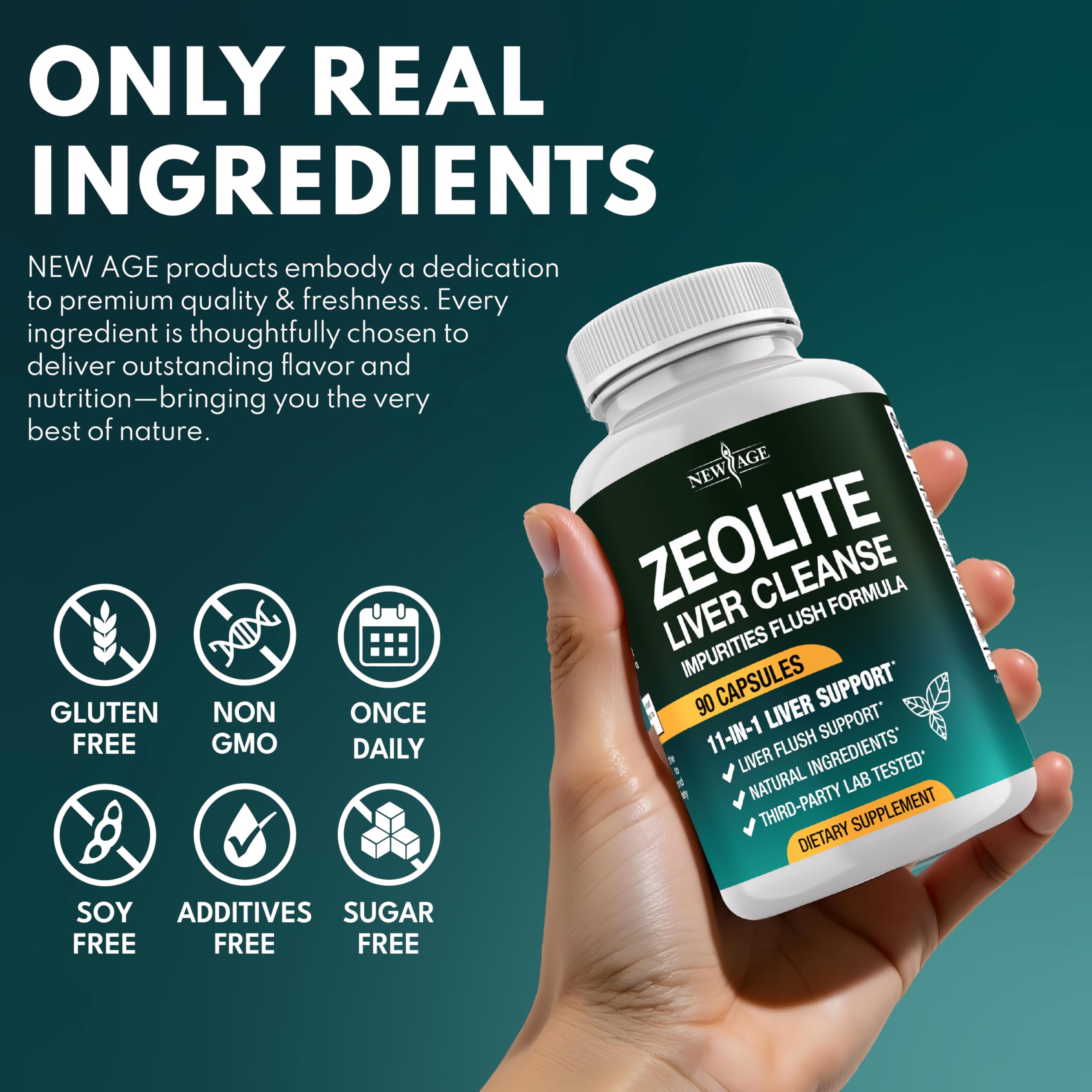 NEW AGE Liver Cleanse & Repair - Help Support Gut Health, and Energy - Zeolite for Adults with Noni, Glutathione, NAC, Chlorella, Spirulina, ALA, Cilantro, Milk Thistle & Shilajit