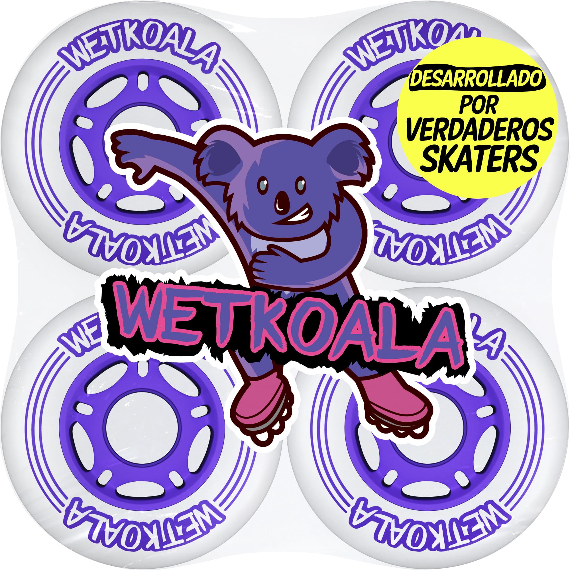 Ruedas para patines en línea 80 mm 85A 4 piezas