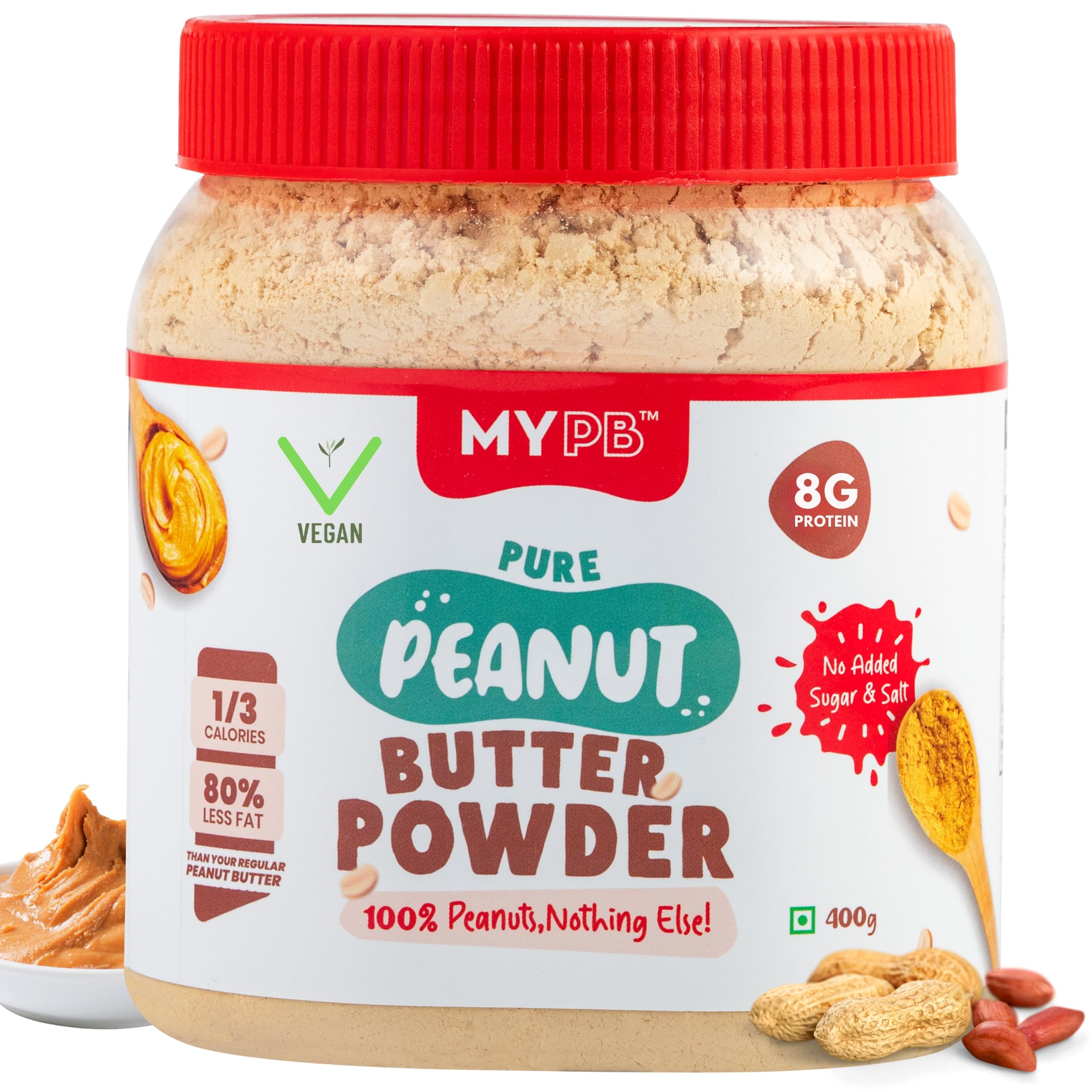 MYPB Peanut Butter Powder makes 900gram Spread | 100% Peanuts Unsweete