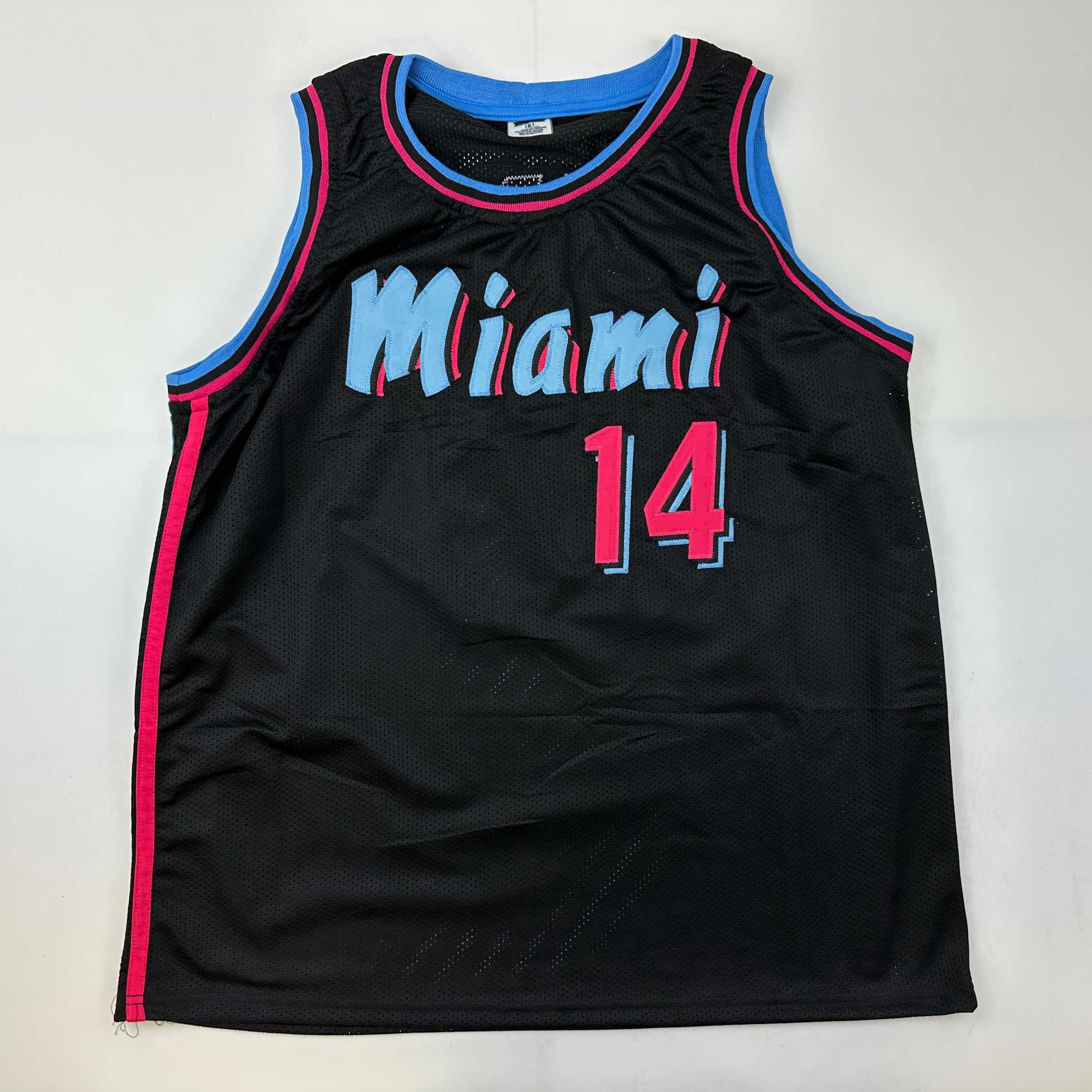 Facsimile Autographed Tyler Herro Miami Black Vice City Reprint