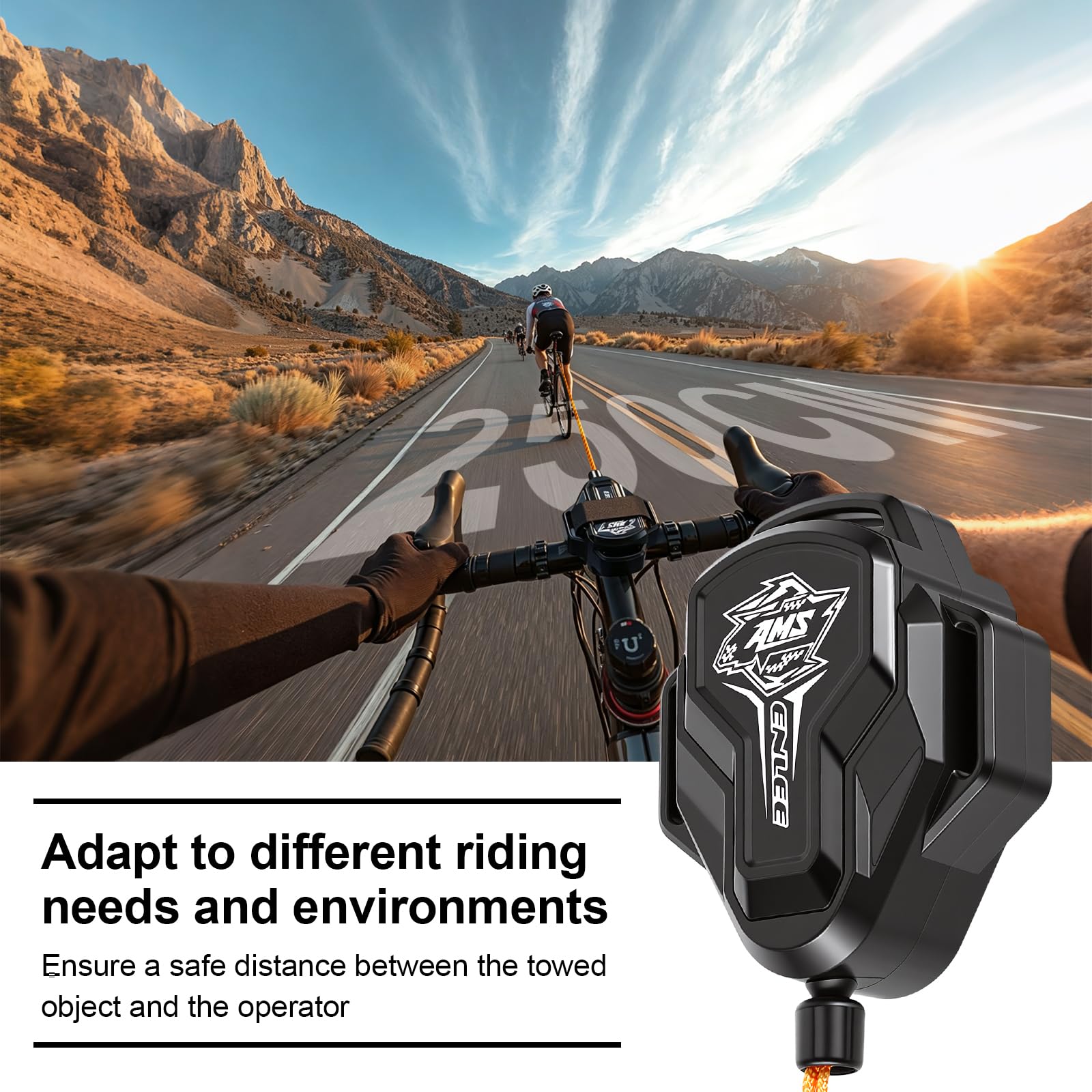 Corde de remorquage de vélo pour enfants, 2,5 m, avec languette de traction et protection contre l'abrasion, force de traction de 100 kg pour les excursions en famille et l'assistance routière, aide à