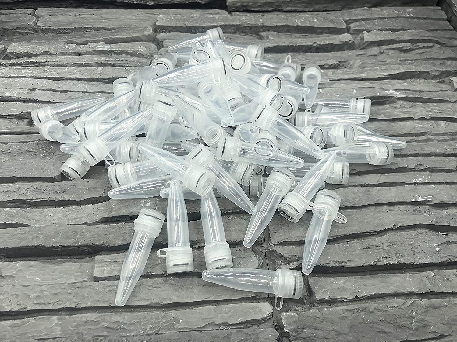 500x Reaktionsgefäße mit Schraubverschluss, Kunststoff, Zentrifugenröhrchen 1,5 ml Durchsichtig, Leer Tube Kapseln, Stoffkapseln, Labor