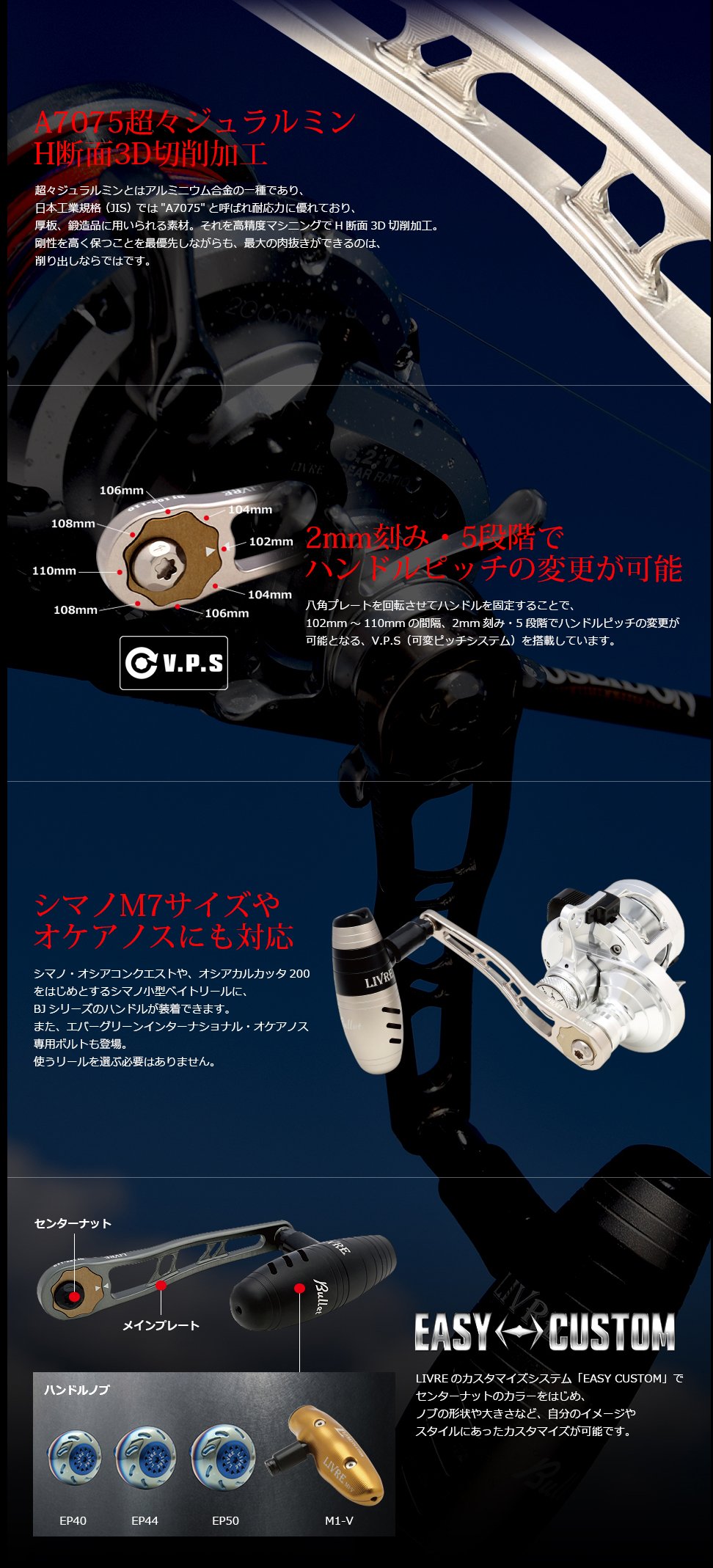 リブレハンドル BJ102-110 EP50 ガンメタP+チタンG 【公式通販】