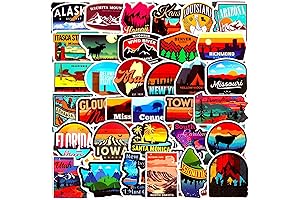 100 Pieces US State Vinyl Travel Stickers - National Park Sticker Decals...