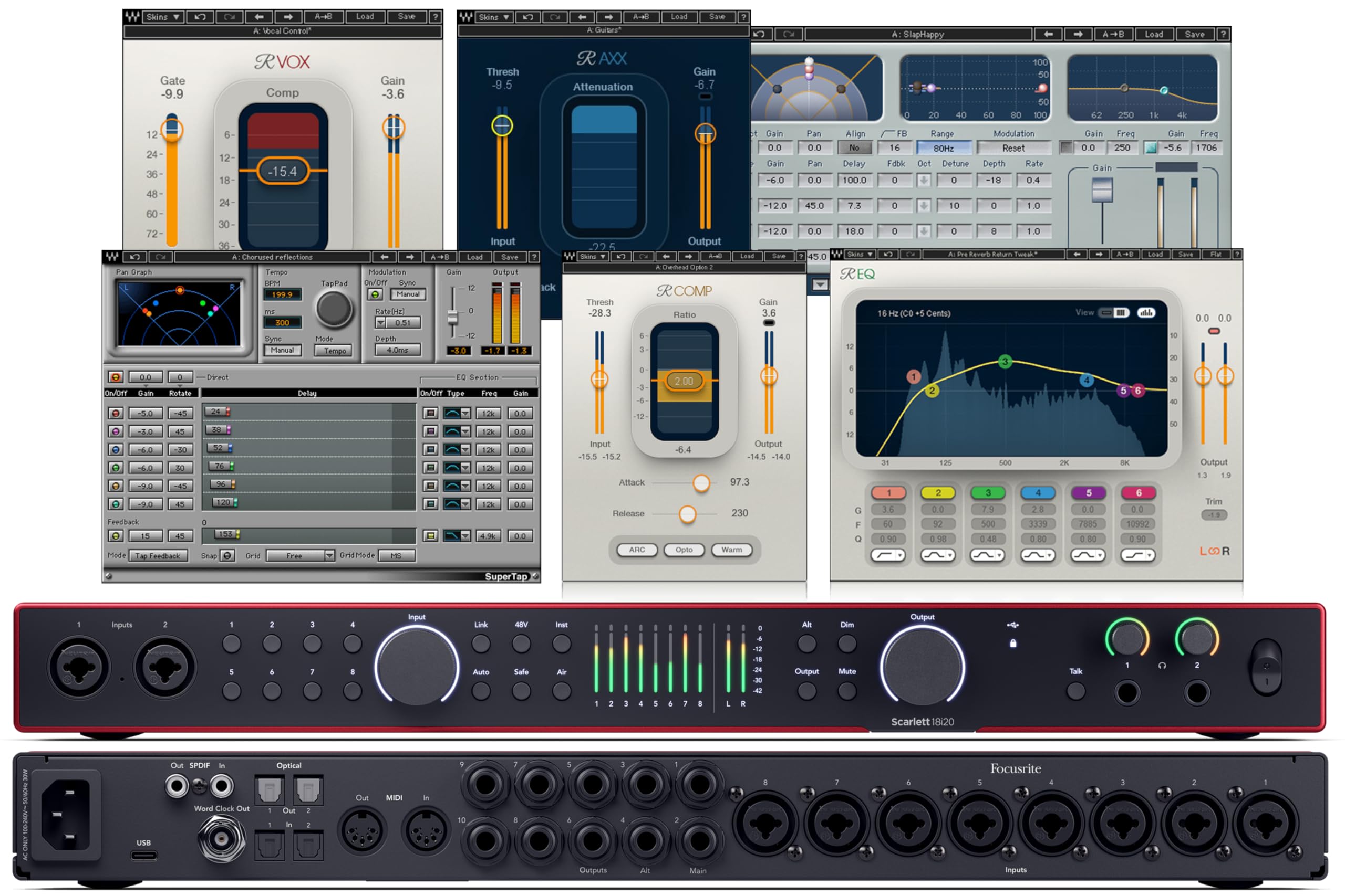 AudioDeluxe Focusrite Scarlett 18i20 (4th Gen) USB Audio Interface and Waves Musicians 2 Bundle