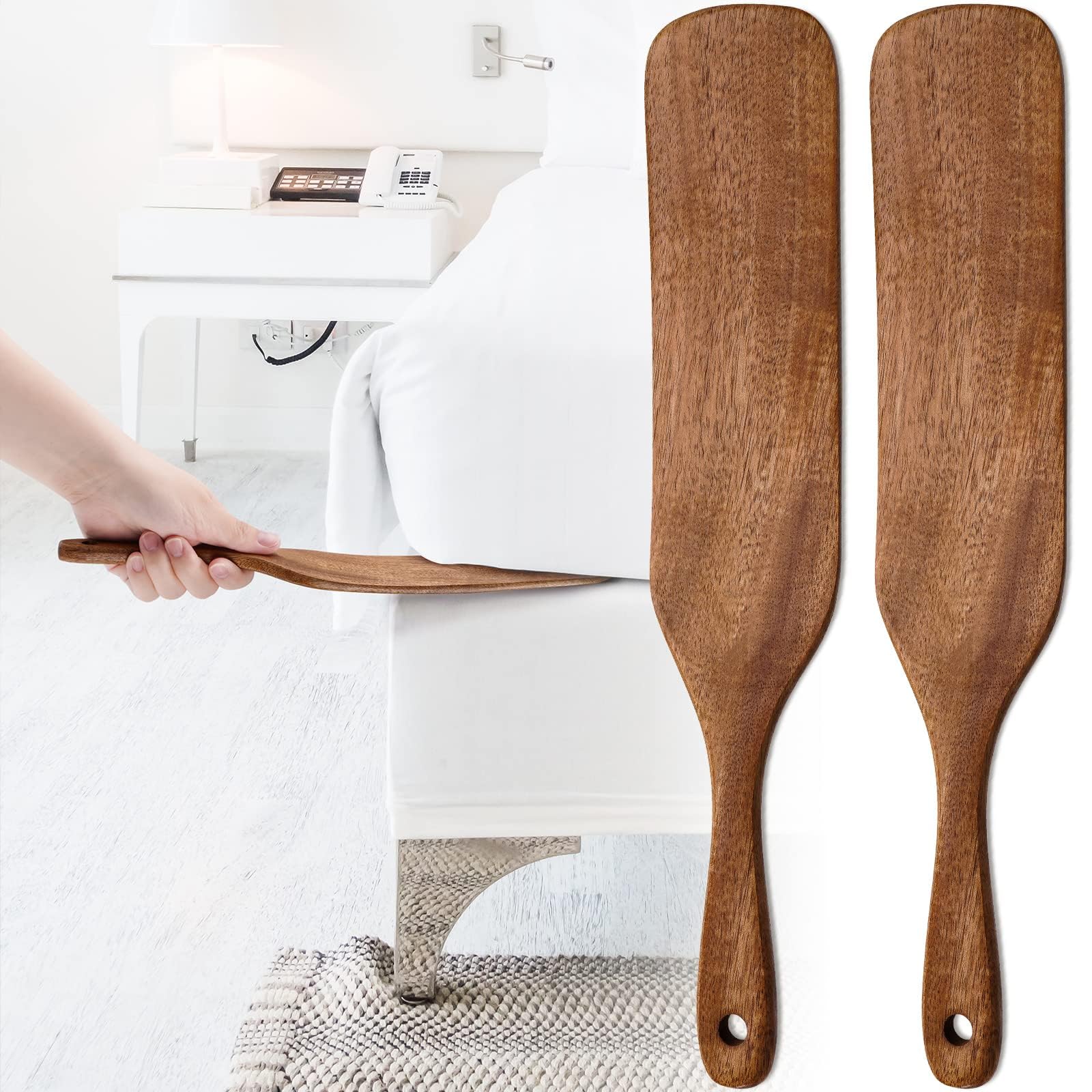 Mattress Lifter for Changing Sheets Bed Skirts, Bed Making Tool for Bed Making Easier, Sheet Tucker Tool Protect Your Back, Hand, Reduce Excess Strain, Mattress Tucker Paddle (‎Wood(2-pack))