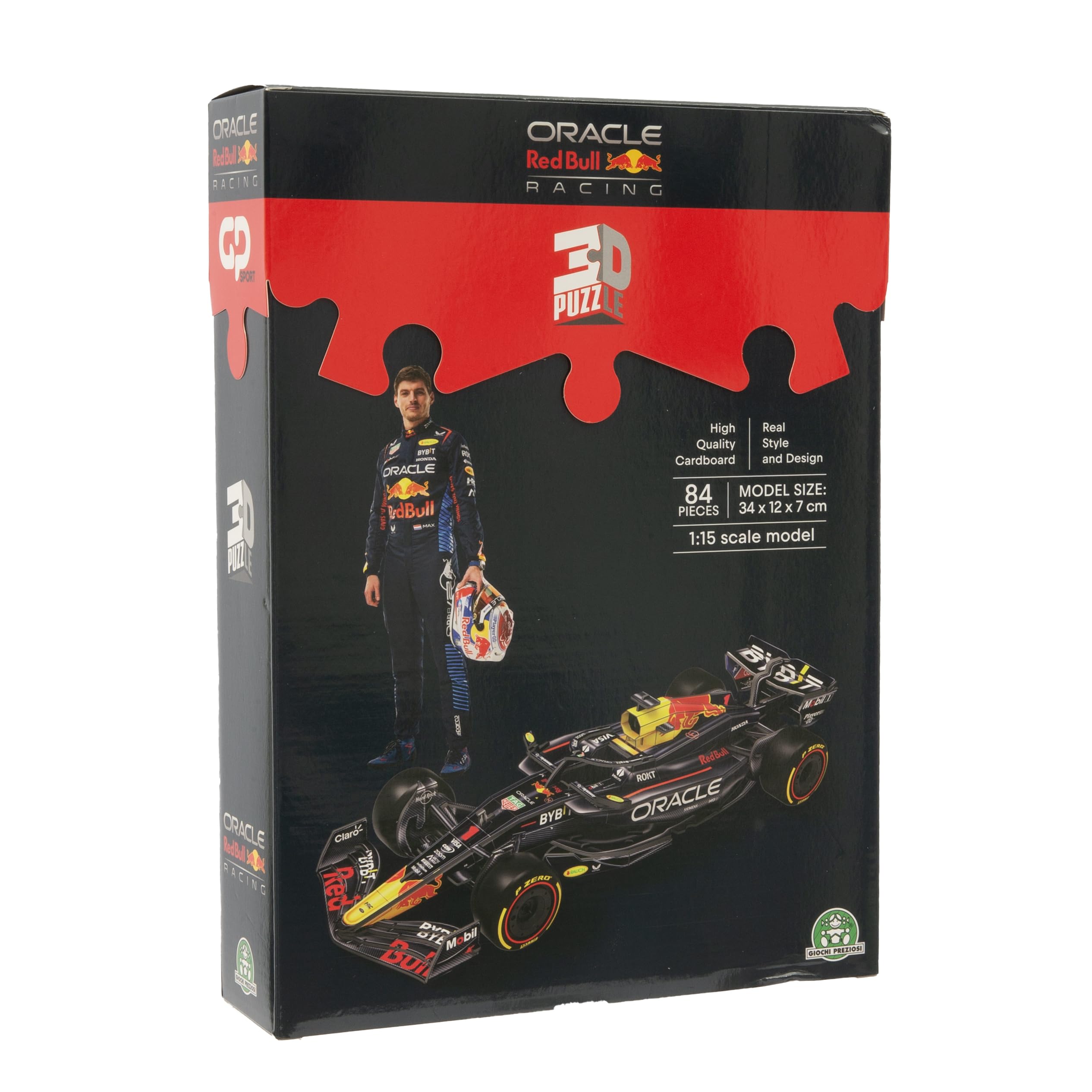 GP Sport Red Bull Racing 3D Jigsaw Puzzle F1 Car – 84 Pieces, Highly Detailed with Official 2024 Logos, Easy Assembly, No Tools or Glue Required, Made Cardboard, EPS Foam – 34x12x7cm