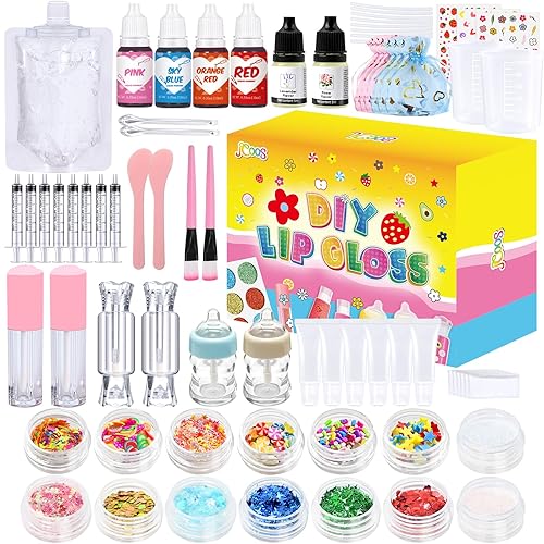 Miniatura 2 de Jcoos Kit de fabricación de brillo de labios, kit de brillo de labios divertido para niños, haz tu propio kit de brillo de labios para