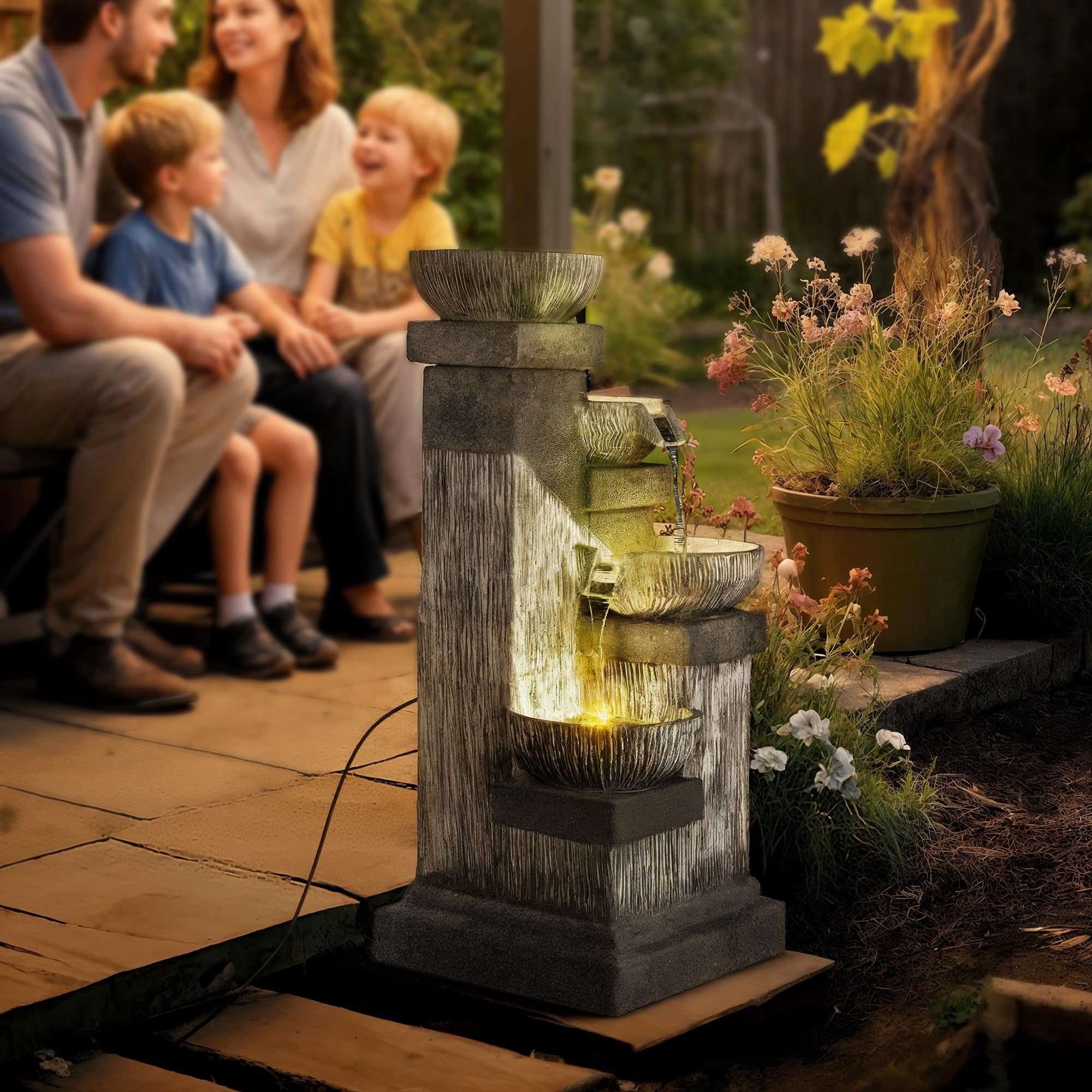 Outsunny 4-Tier Fountain