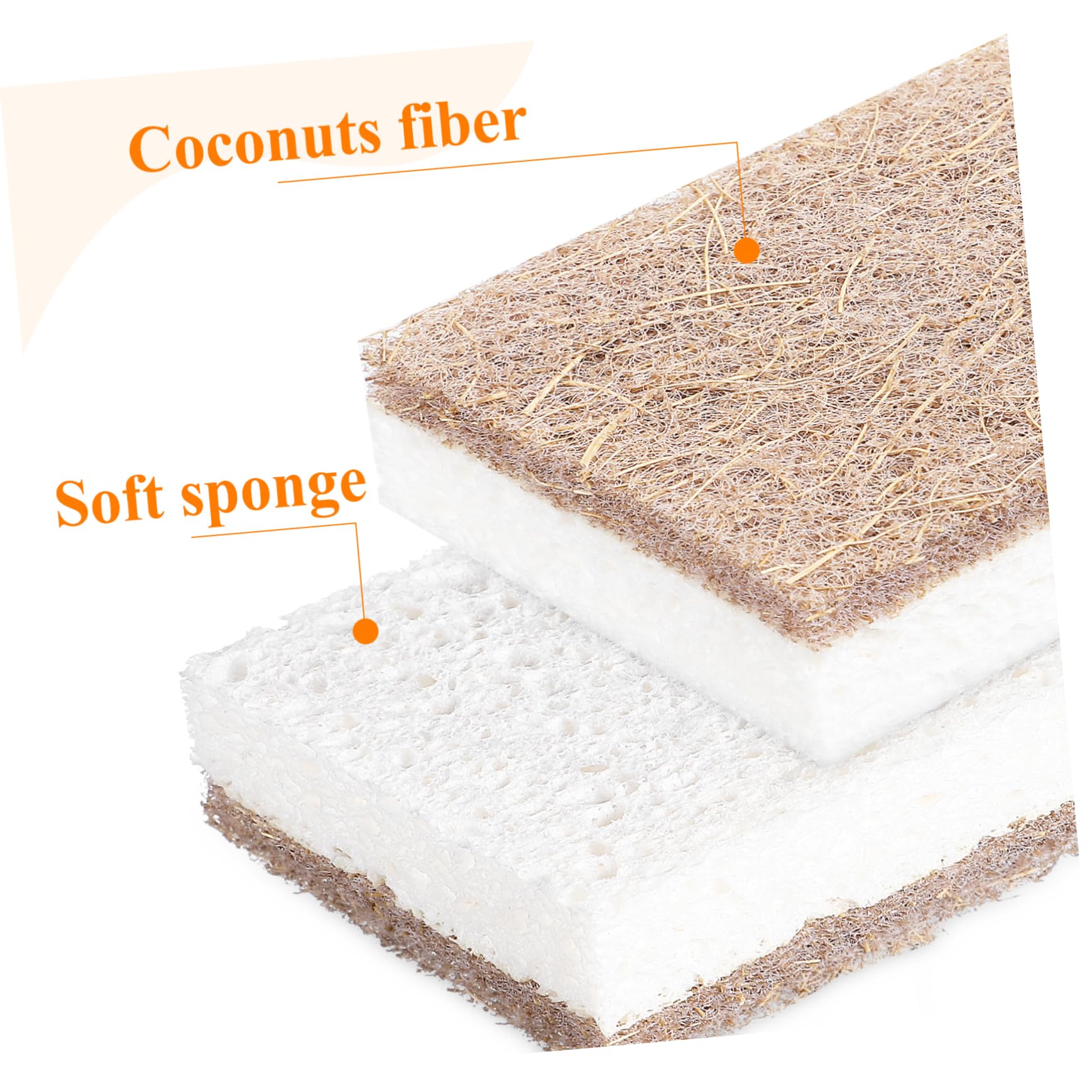 SOLUSTRE 12 Piezas Esponjas de Cocina Absorbentes con Fibra de Natural y Pulpa de Madera Estropajo para Limpieza Diaria Fregaderos y Baños Duraderas Rayas