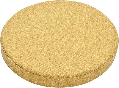 Amazon Co Jp Shinnwa おしゃれ 座布団 クッション 丸型 チェアパッド 椅子用 直径 40cm X厚み5cm 2層構造のウレタン 低反発座布団 高反発クッション 洗えるカバー 滑り止め 丸座布団 座面クッション チェアクッション シートクッション イエロー ホーム キッチン