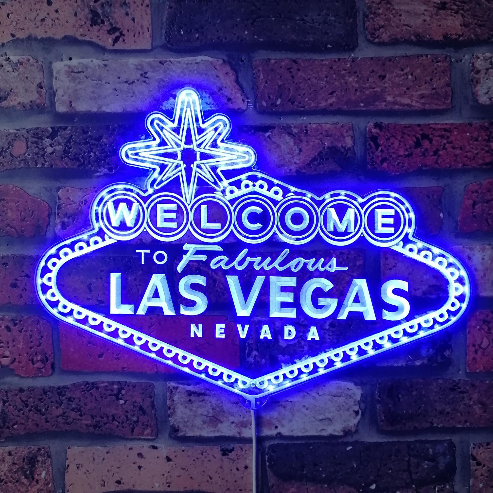 ADVPRO Welcome To Fabulous Las Vegas RGB Dynamic Glam LED Sign - Cut-to-Edge Shape - Smart 3D Wall Decoration - Multicolor Dynamic Signage st06s66-fnd-i0304-c