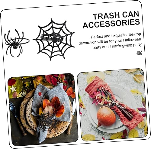 Miniatura 5 de 8 piezas de servilleteros de tela de araña, hebillas de servilleta de tela de araña para mesa festiva