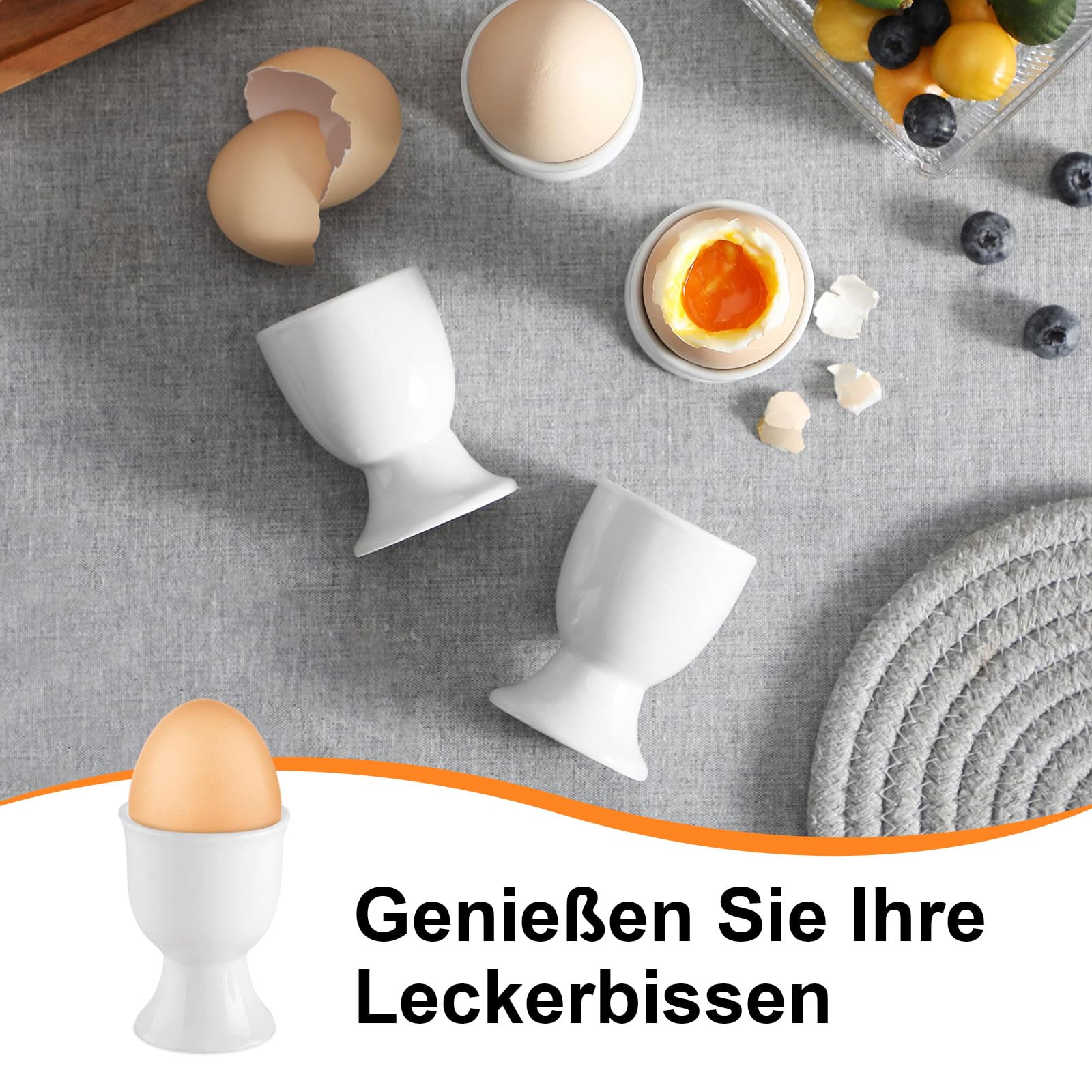 ECW Eierdopjes | PAPILLON | Porselein | Wit | 24 Stuks | 50x65(h)mm