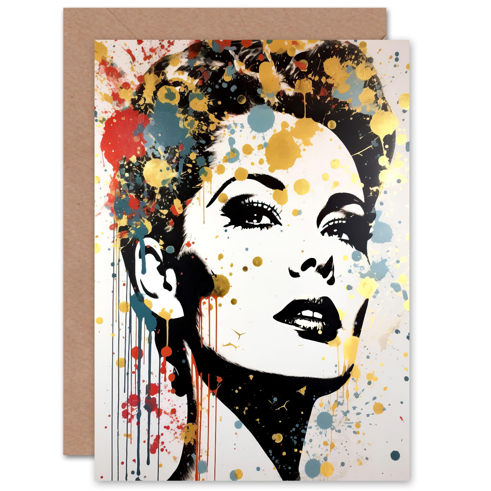 Artery8 Retro Glamour Birthday Greeting Card - Gold