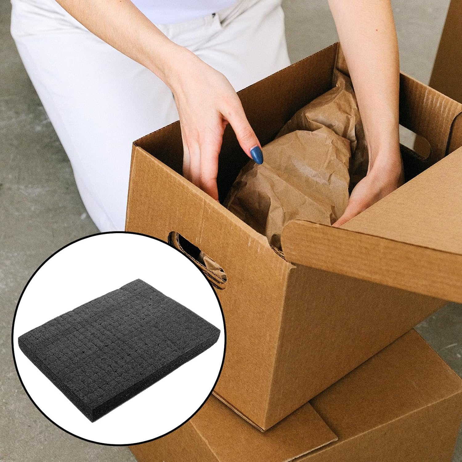 Packing Foam Insert Black 330x250x30mm Cuttable Foam Block for Packaging Shock Absorption and Storage Box Protection