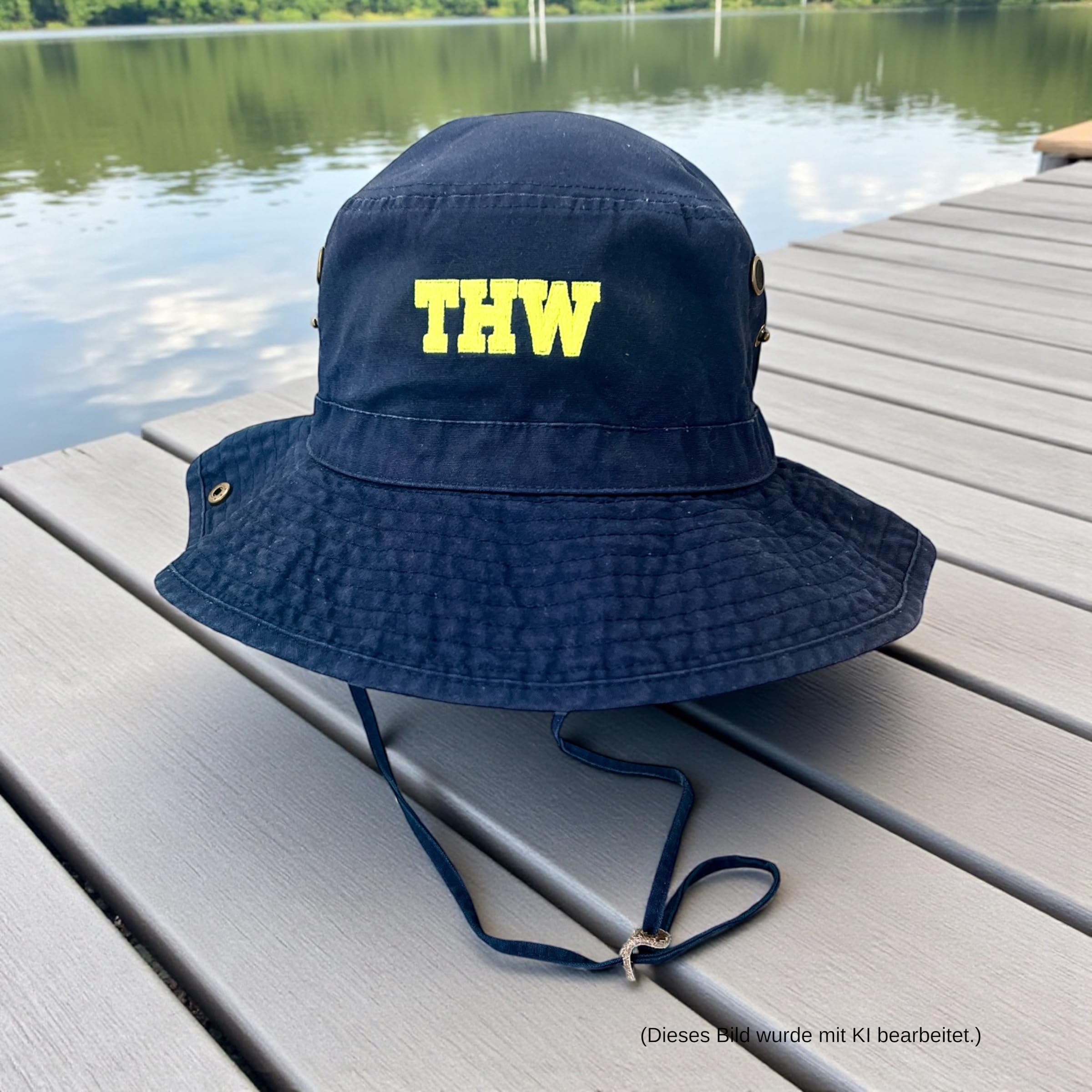 Generisch THW Tropenhut mit Stickerei – robuster Outdoor-Hut mit UV-Schutz - individuell personalisierbar