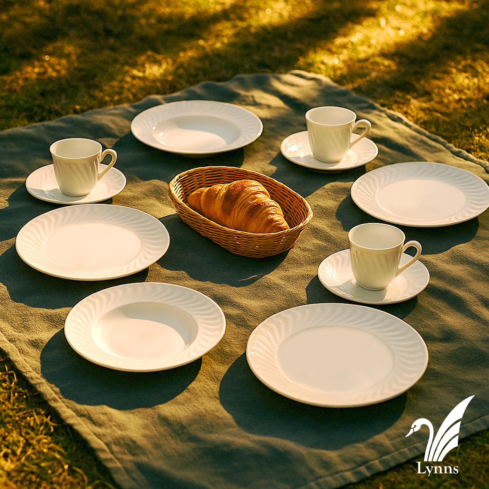 Amazon.com | Lynns Paradise Imperial White 20pc Dinnerware Set