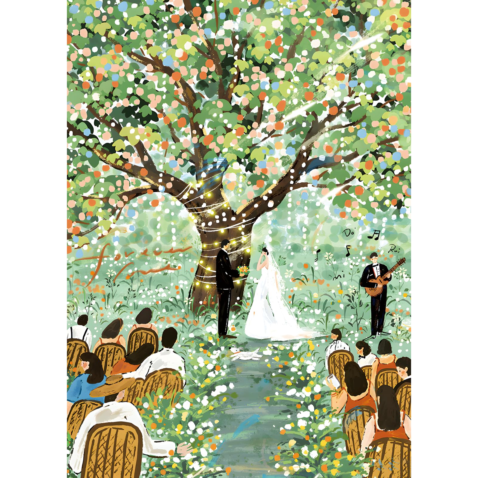 HUADADA Jigsaw Puzzles for Adults 1000 Pieces Interactive Games 1000 Piece Jigsaw Puzzles for Adults,Theme: Romantic Wedding Jigsaw Puzzle 1000 Pieces Gift — image 1