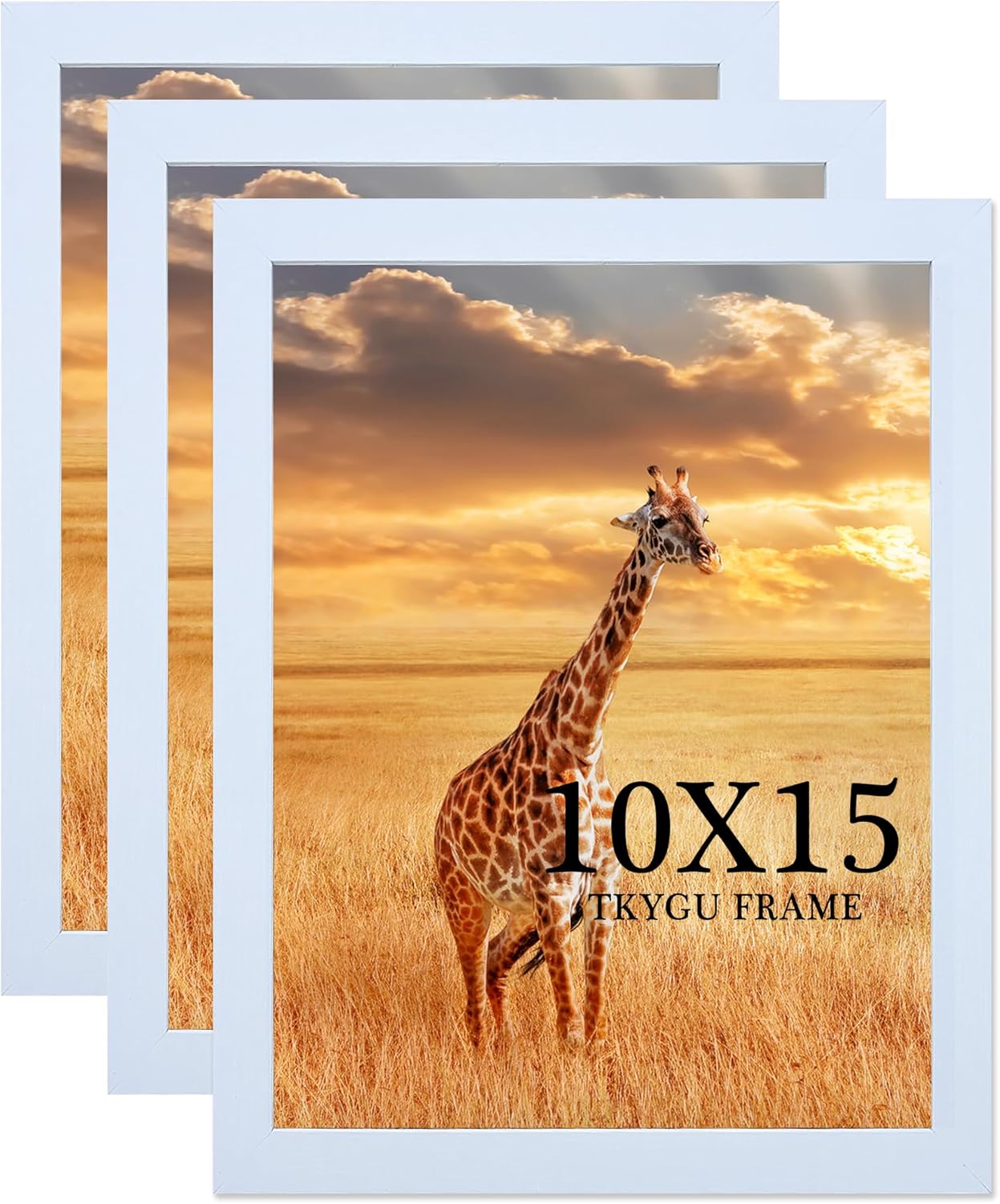 (Similar to) 10x15 Picture Frame Set of 3, white Wooden Frame 10 by15 Wall Gallery Poster Photo frame with Durable Shatter Resistant Plexiglass for Wall Mounting Family -friend- wedding best gift white 10x15(Pack of 2)