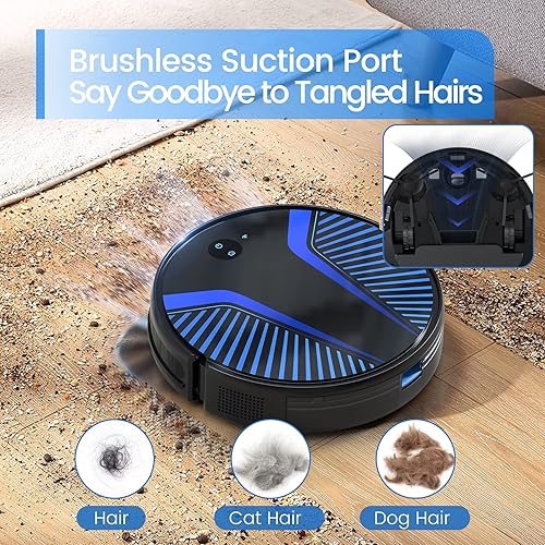 Miniatura 4 de L201 Robot Aspiradora y Trapeador Combo, Aspiradora Robótica de Diseño Delgado, Negro