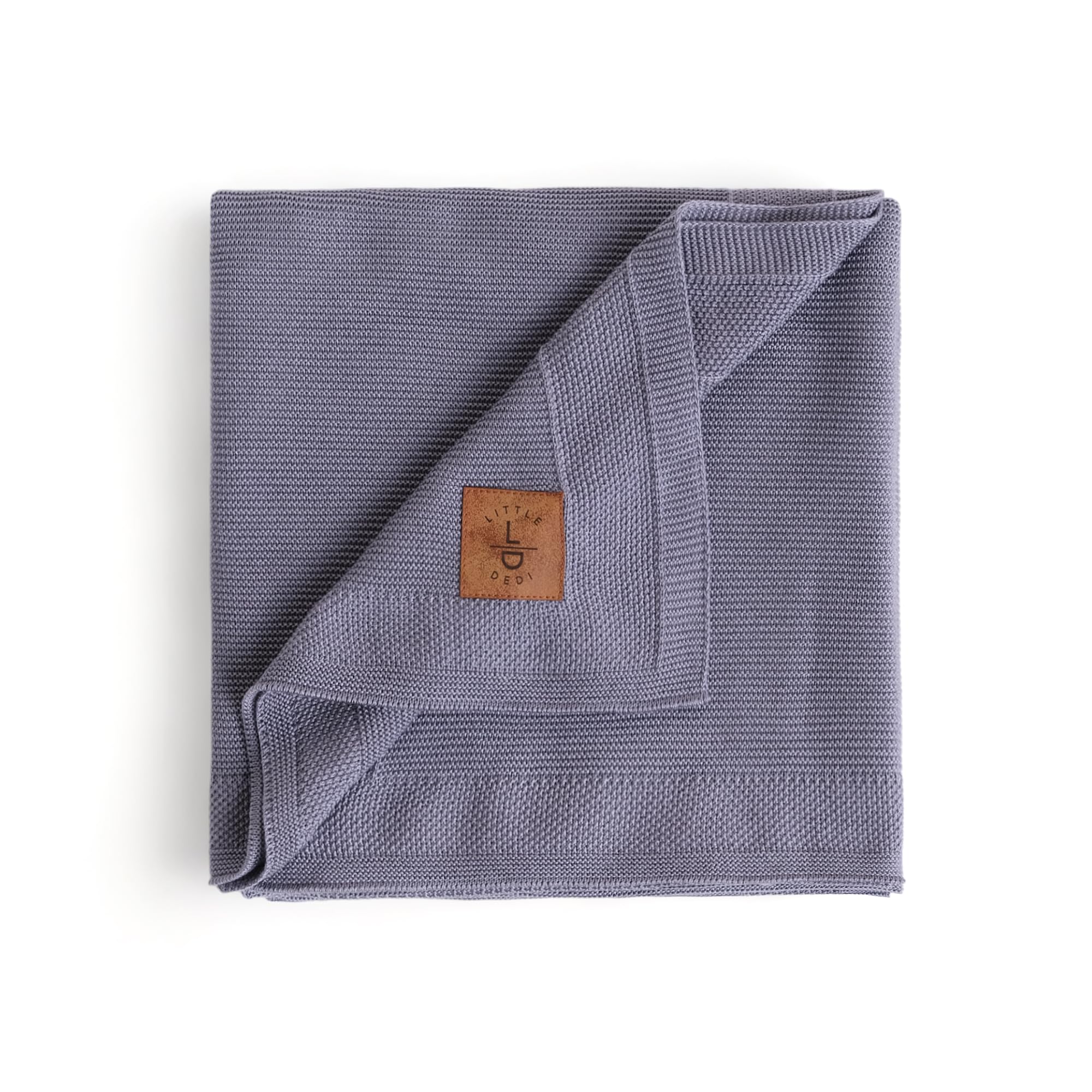 Little Dedi Women's Grey Blue- Dua Hypoallergenic Silky Baby Blanket - 30X40 Inches Grey Blue, Oeko-Tex® Certified, Thermal-Regulating, Soft Knit Neutral For Girls & Boys - Swaddle Or Toddler Blanket, Dua