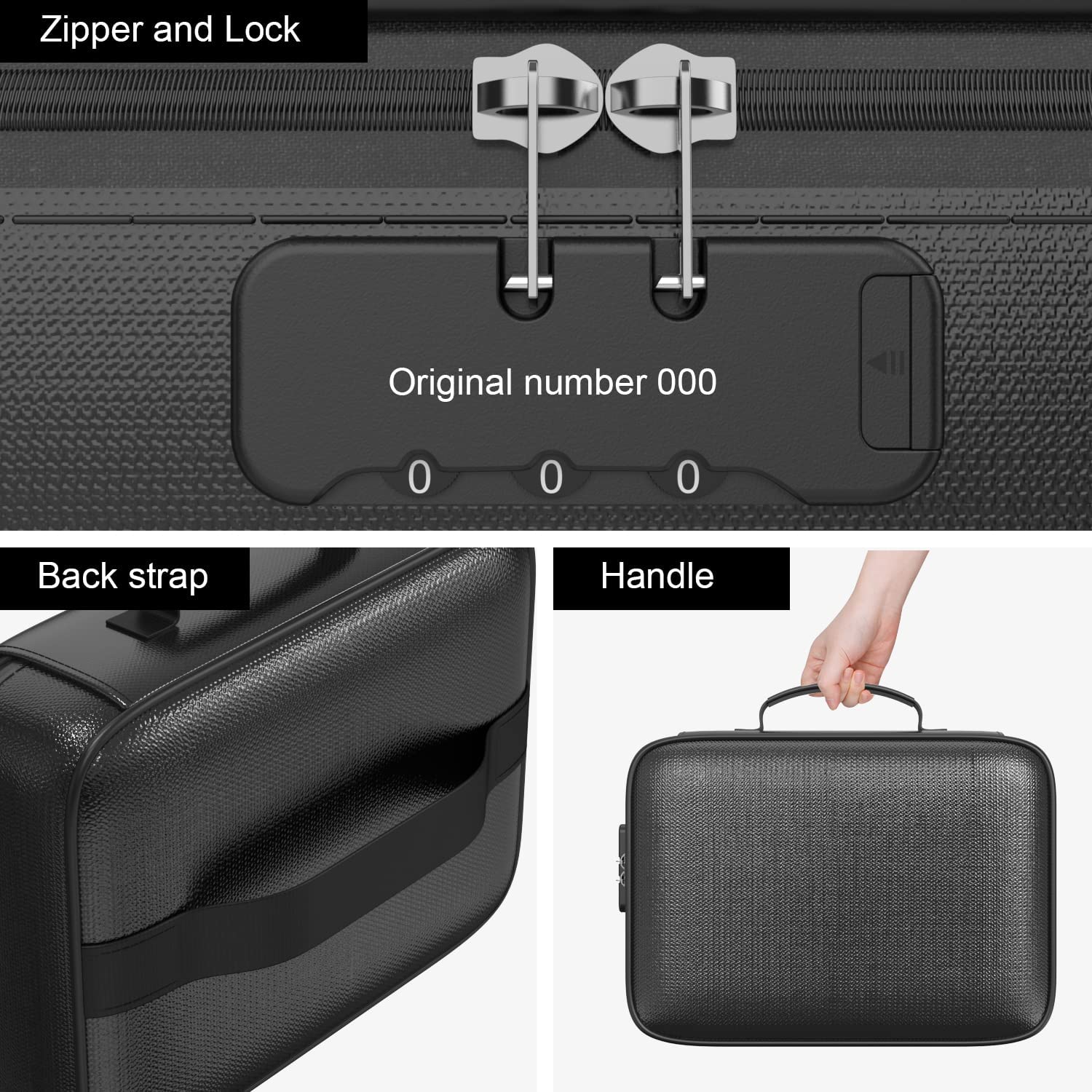 QNIGLO Caja Fuerte Ignífuga con Cerradura, bolsa organizador impermeable, Tarjeta, Certificado Importante con Bolsa Organizadora de Varias capas, bolsa de documentos para el hogar oficina viajes