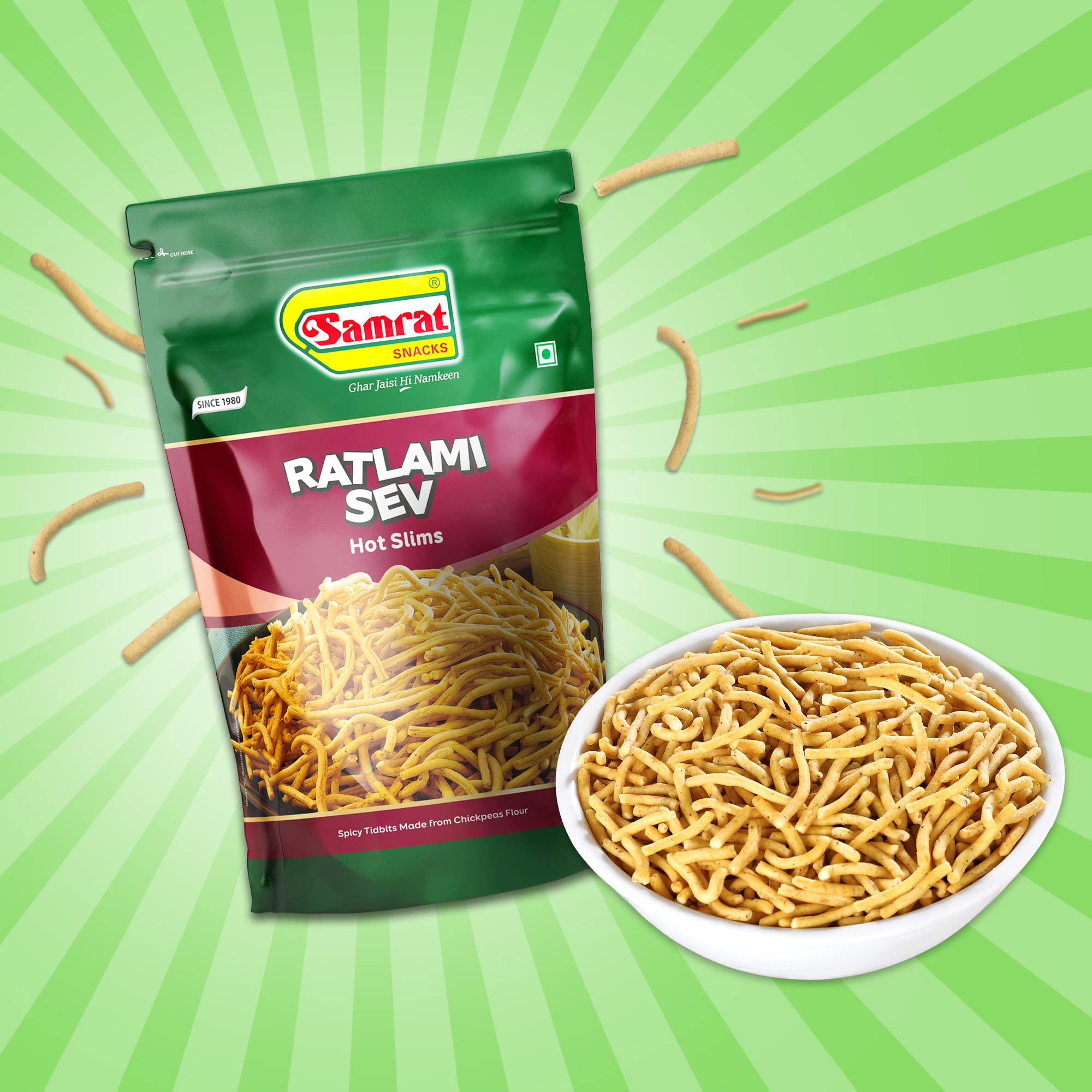 Samrat Namkeen Ratlami Sev Ready To Eat Snacks,Indian Namkeen Snack,Fresh And Crispy -400 Gms Pack Of 3 - View #8