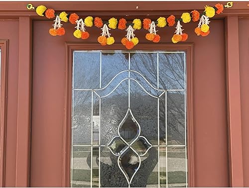 Miniatura 7 de Caléndula Tuberrose Toran, Decoración Diwali, Bhandarwal, Día de los Muertos, Decoración Navrathri, Decoración de puerta, Valencia de puerta (36-39