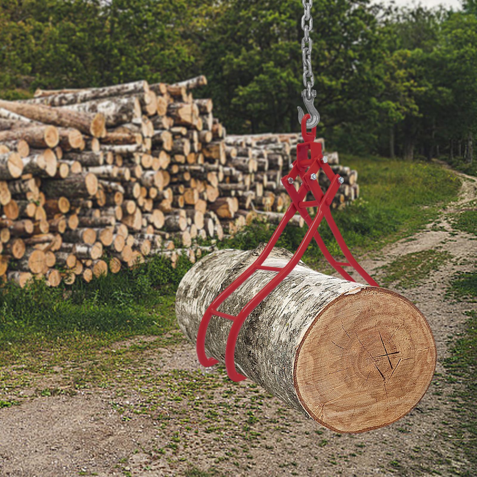Alicates forestales, alicates forestales de madera para troncos de árboles, 914 mm, 4 mandriles, 2000 kg de fuerza de tracción, giratorio 360°, pinza para madera, alicates de elevación de espalda