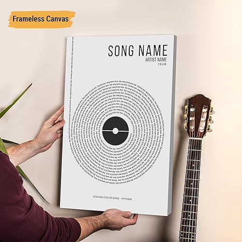 Vista 57 de VICILO Póster de letras de canciones personalizadas, enmarcado, lienzo personalizado, arte de pared, regalos para el día de San Valentín para él