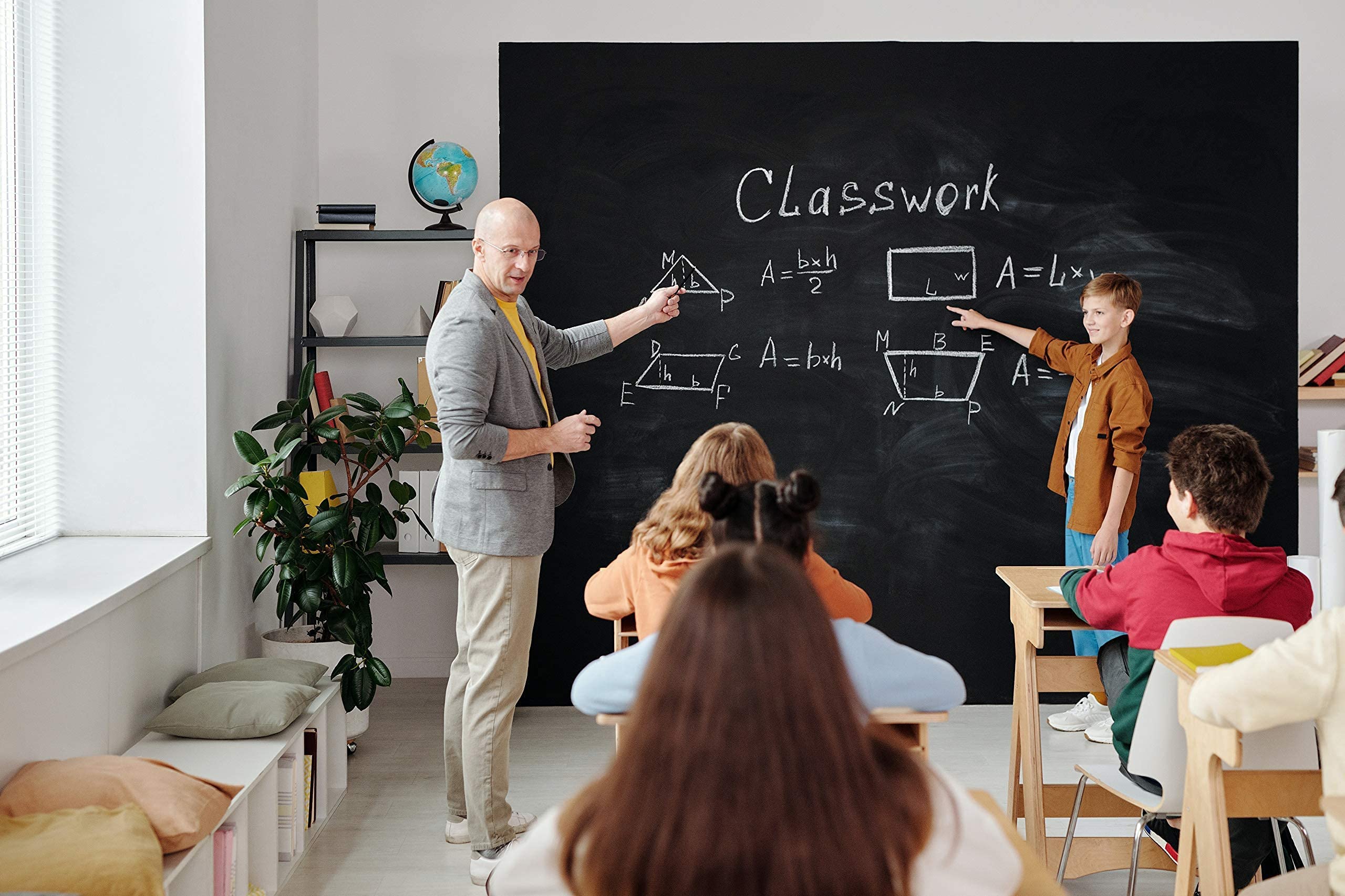 Homeschooling Homeoffice Magnet-Tafel zum kleben Kreidetafel | 100x50 cm | beschreibbar, abwischbar, magnetisch | selbstklebende Tafelfolie