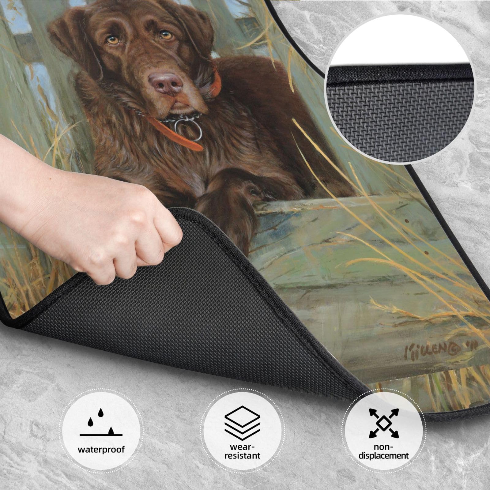 Labrador Retriever, Schokoladenbraun, 4er-Set Auto-Fußmatten, Neopren-Fußmatten für Fahrzeuge, rutschfeste Auto-Fußmatten, Autozubehör