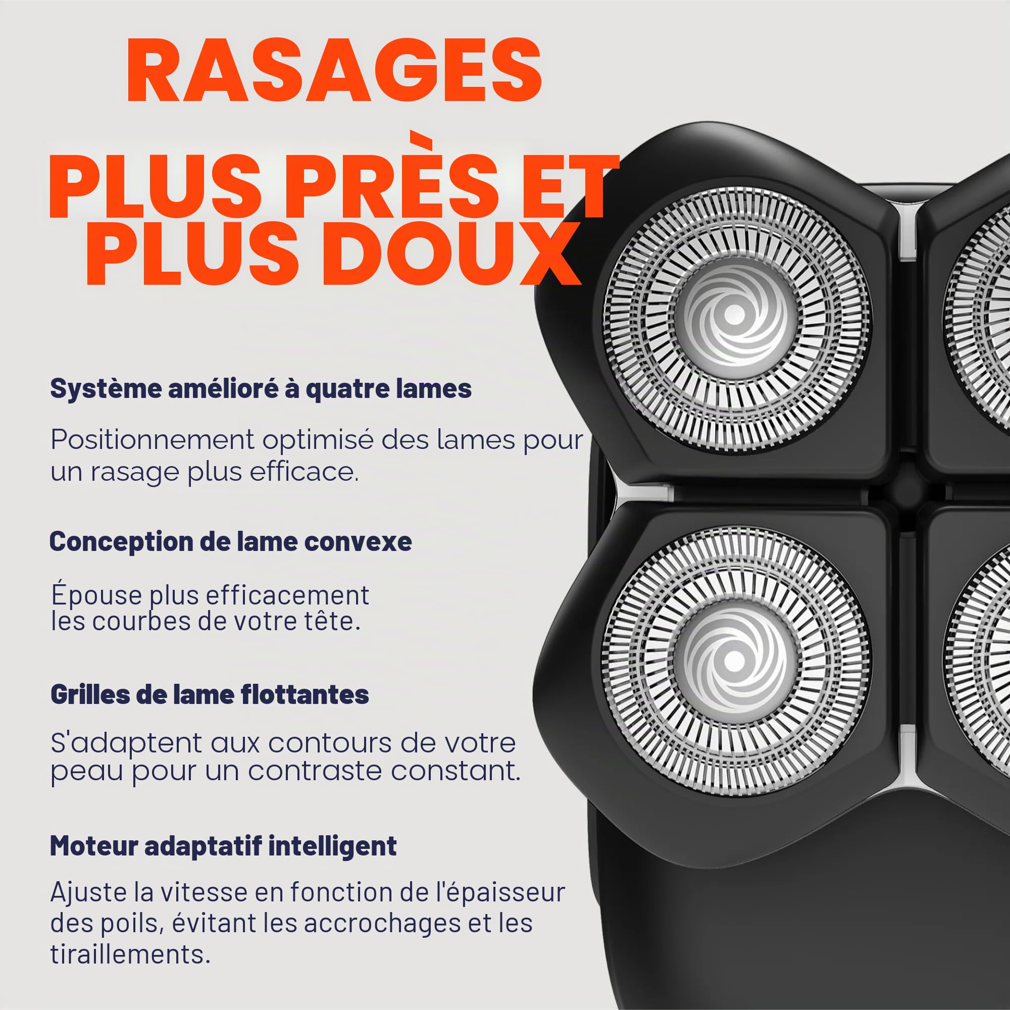 Freebird Rasoir électrique pour tête et corps – Rasoir étanche sans fil avec lames rotatives (FlexSeries Pro, kit de rasage)